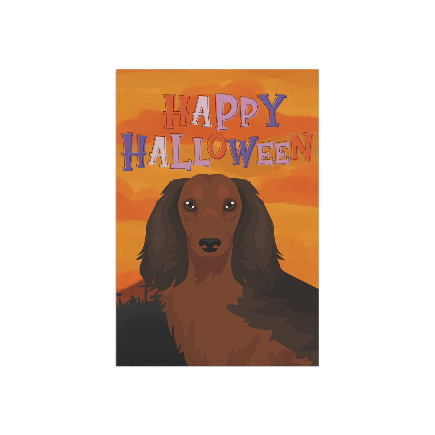 Dachshund Dog Halloween Garden Flag