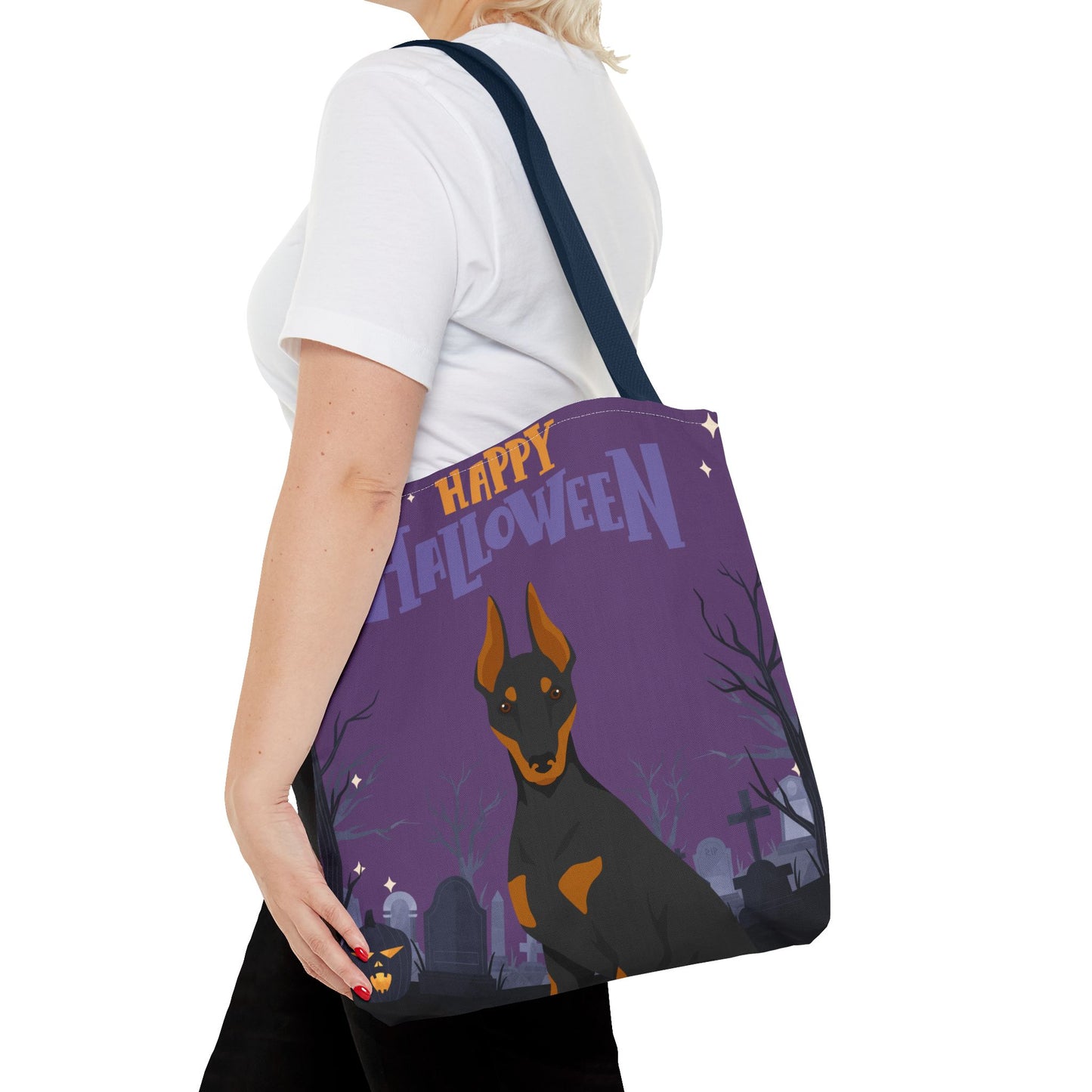 Manchester Terrier Dog Happy Halloween Tote Bag 16x16