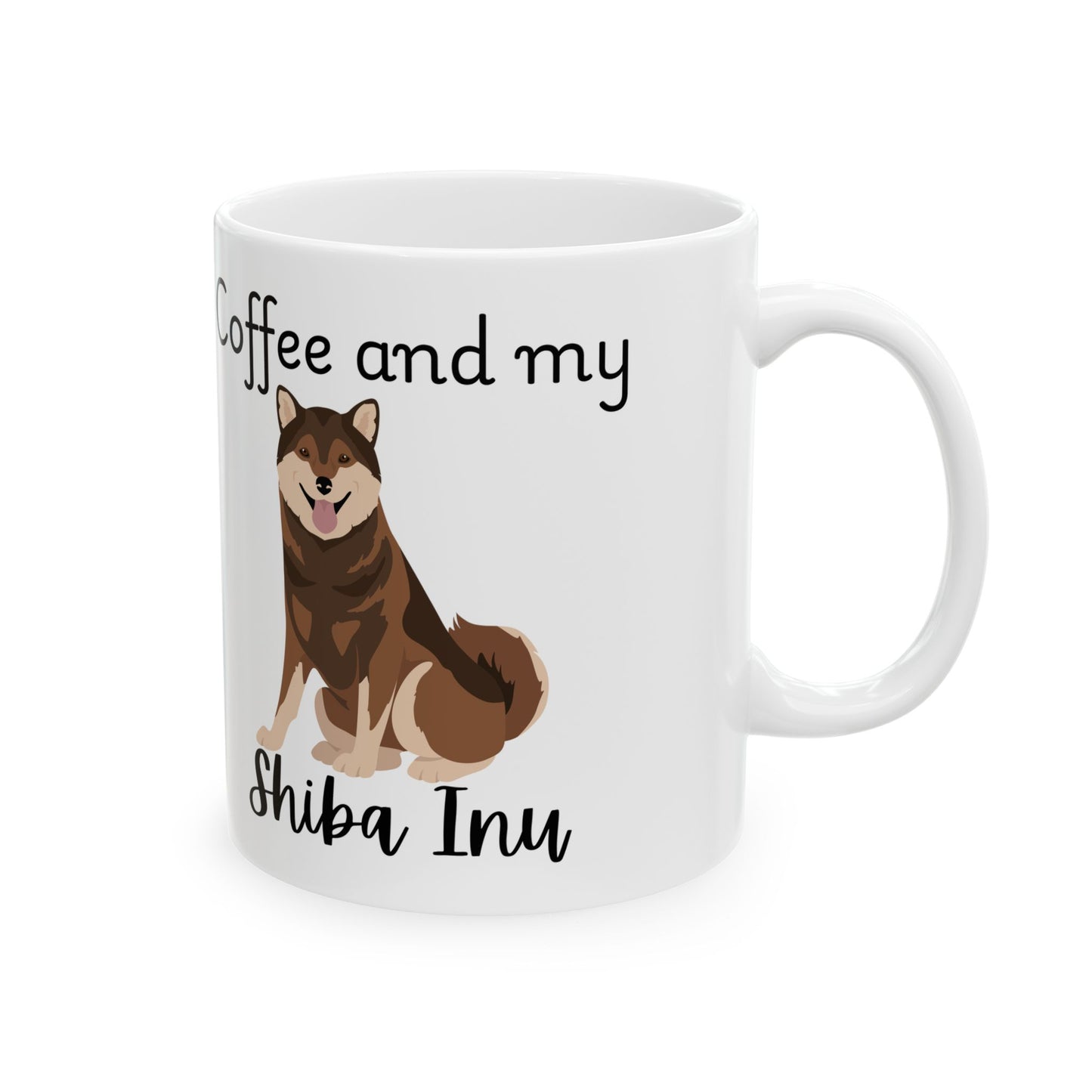 Coffee and My Shiba Inu Ceramic Mug | Dog Lover Gift, Pet Owner Cup, Cute Mug for Dog Moms, Funny Mug for Coffee Lovers