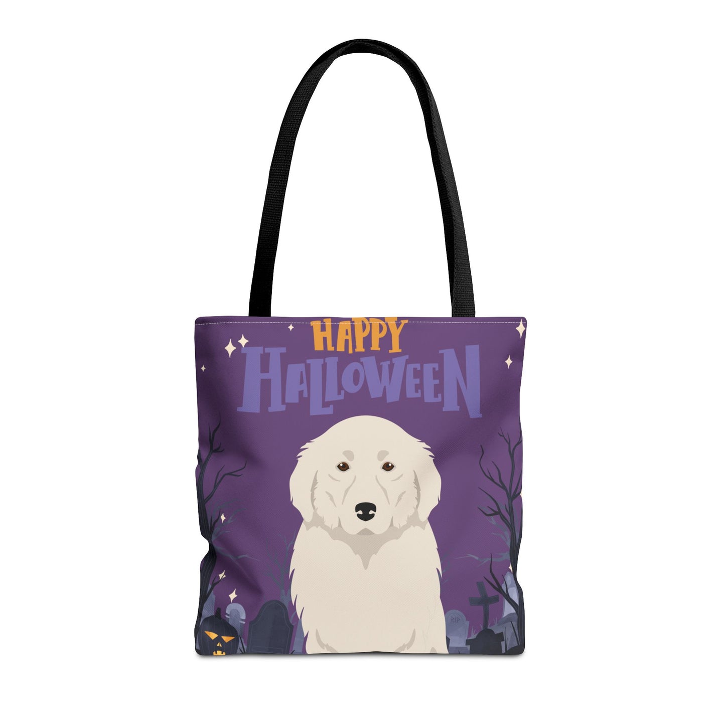 Great Pyrenees Dog Happy Halloween Tote Bag 16x16