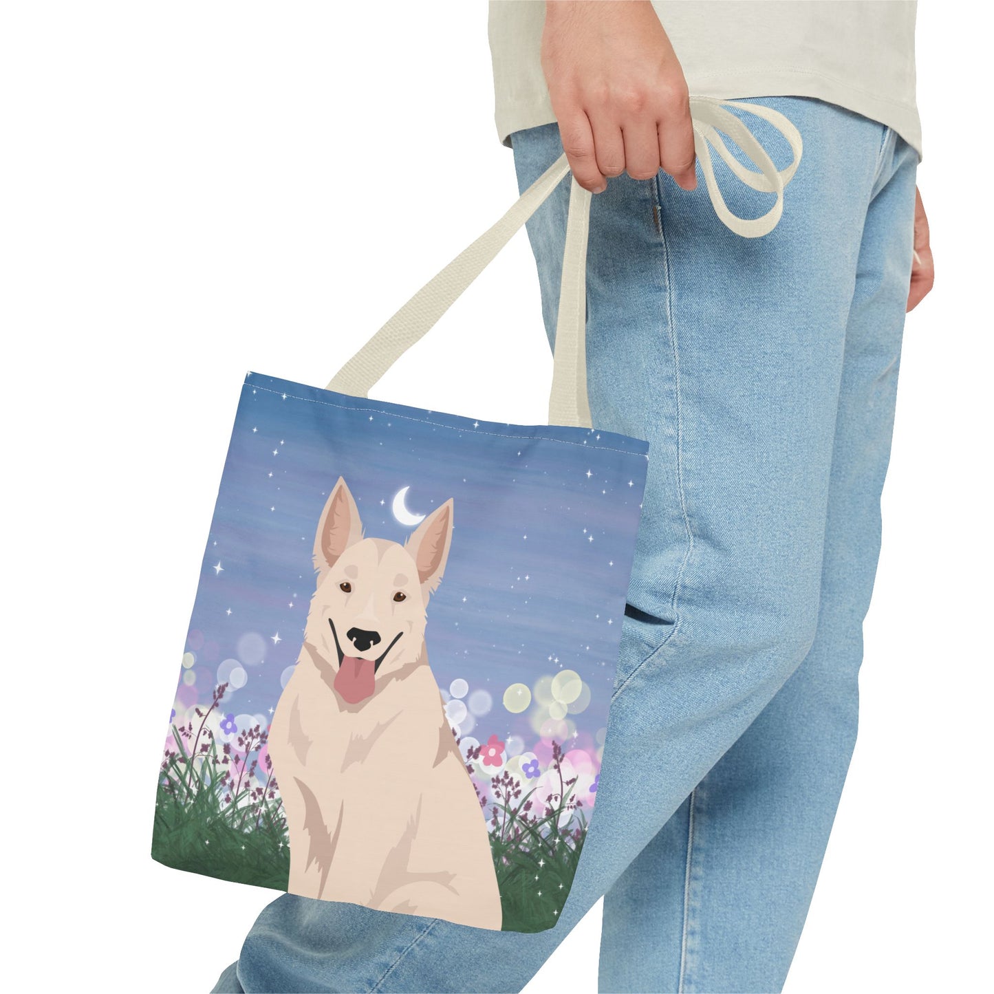 White Swiss Shepherd Dog Tote Bag 13x13