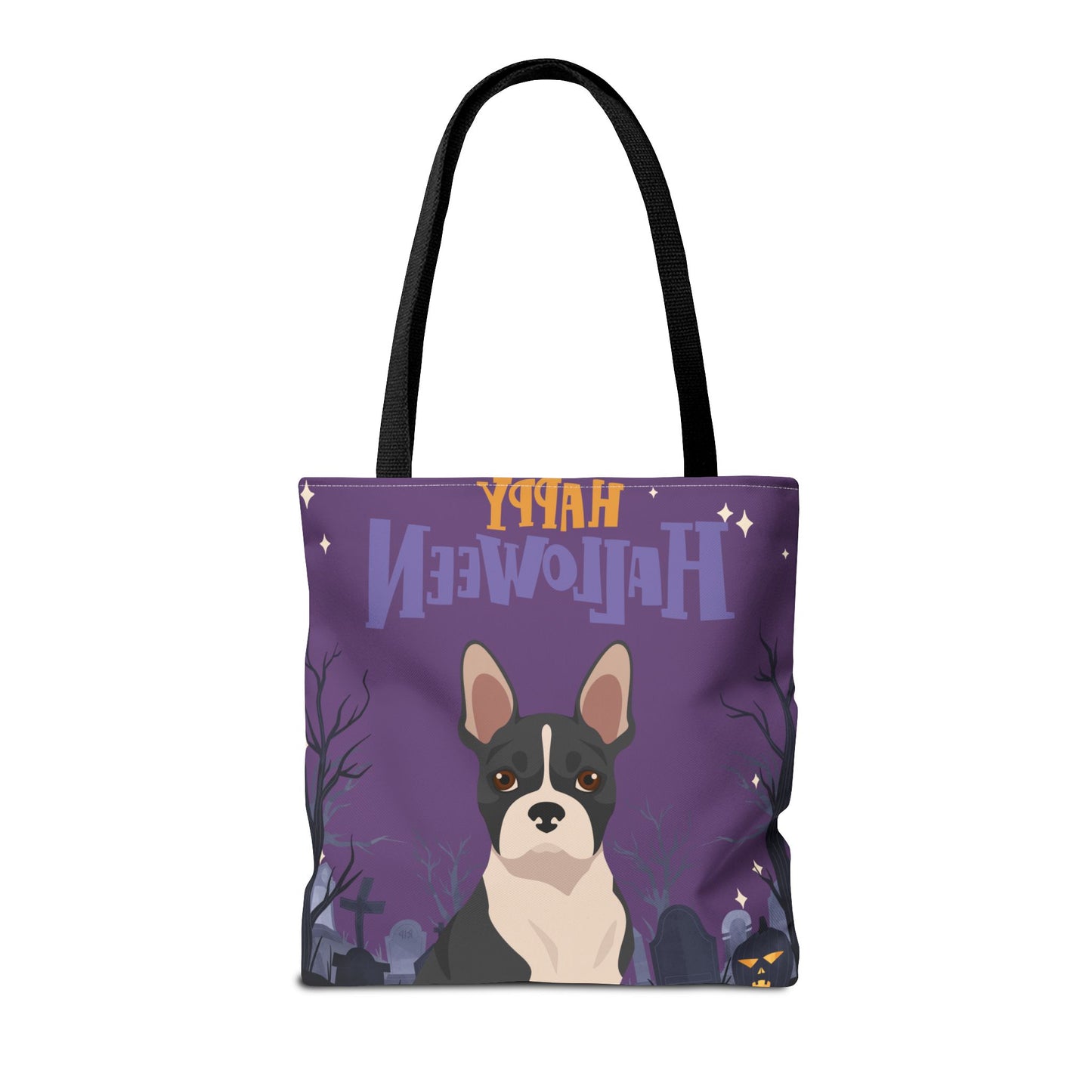 Boston Terrier Dog Happy Halloween Tote Bag 16x16