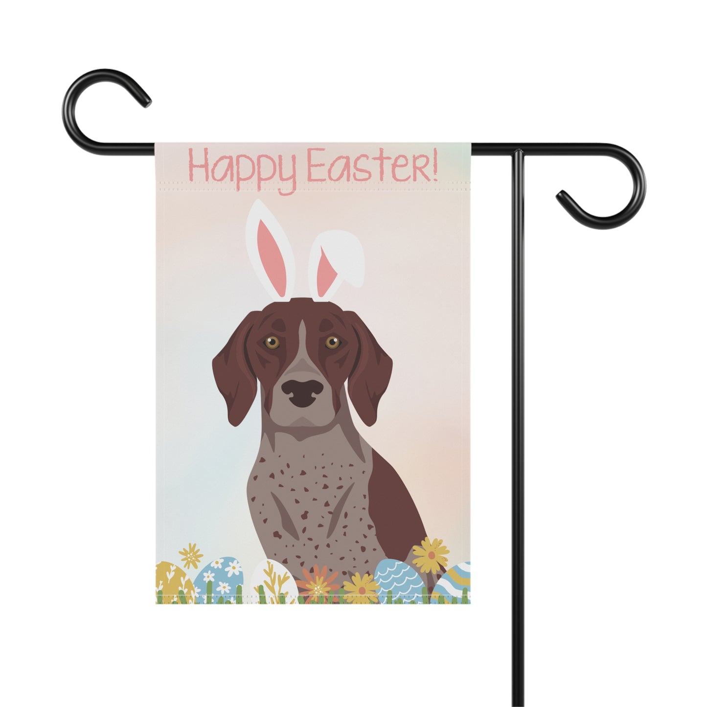 German Shorthaired Pointer Dog Happy Easter Garden Flag