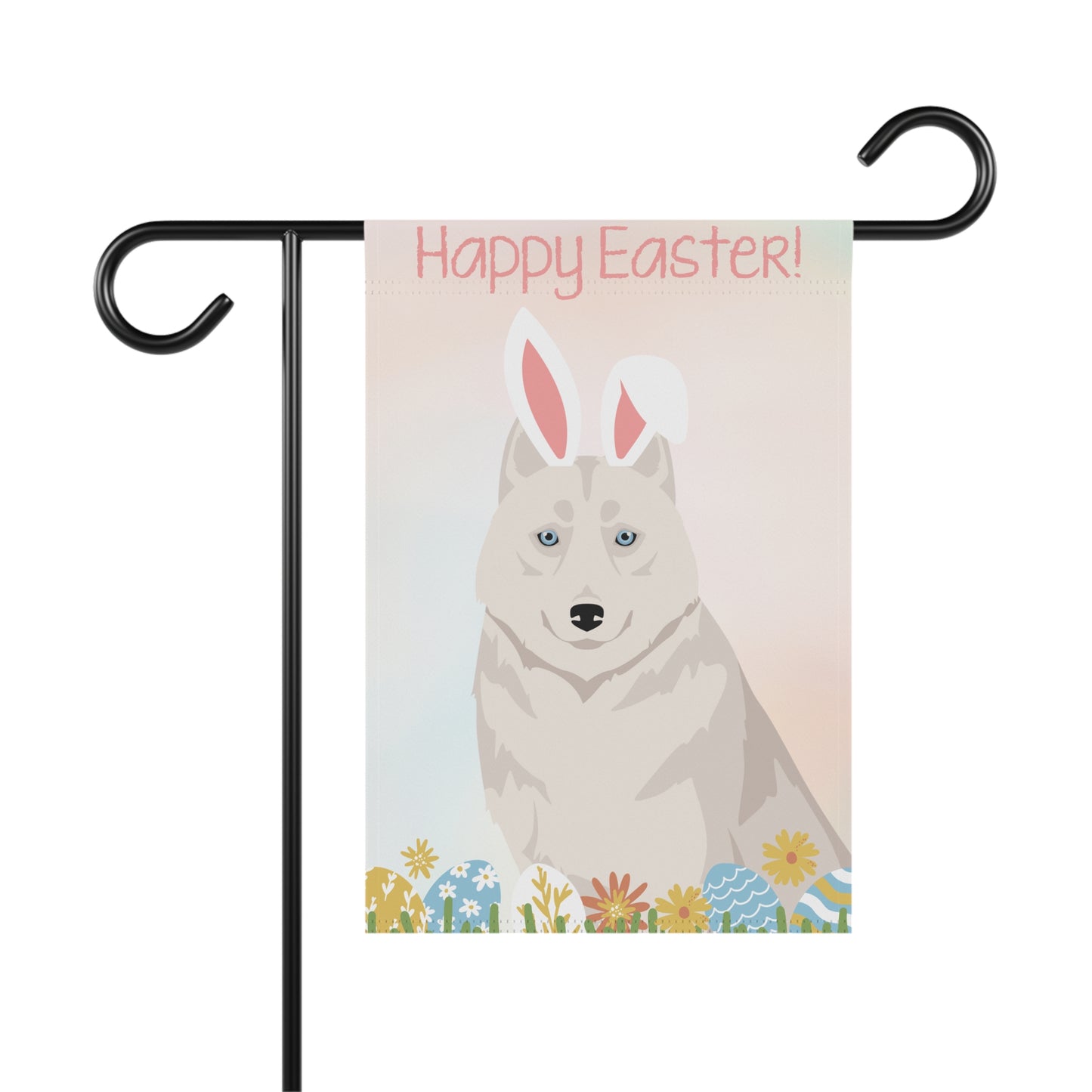 Siberian Husky Dog Happy Easter Garden Flag
