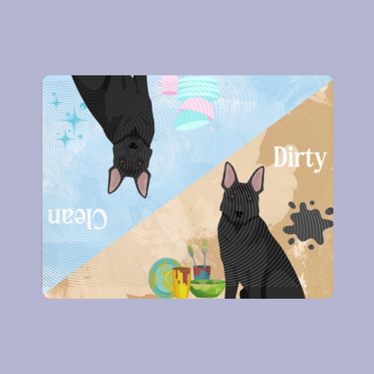 German Shepherd Dog Clean & Dirty Fridge Magnet Set 3 Pack