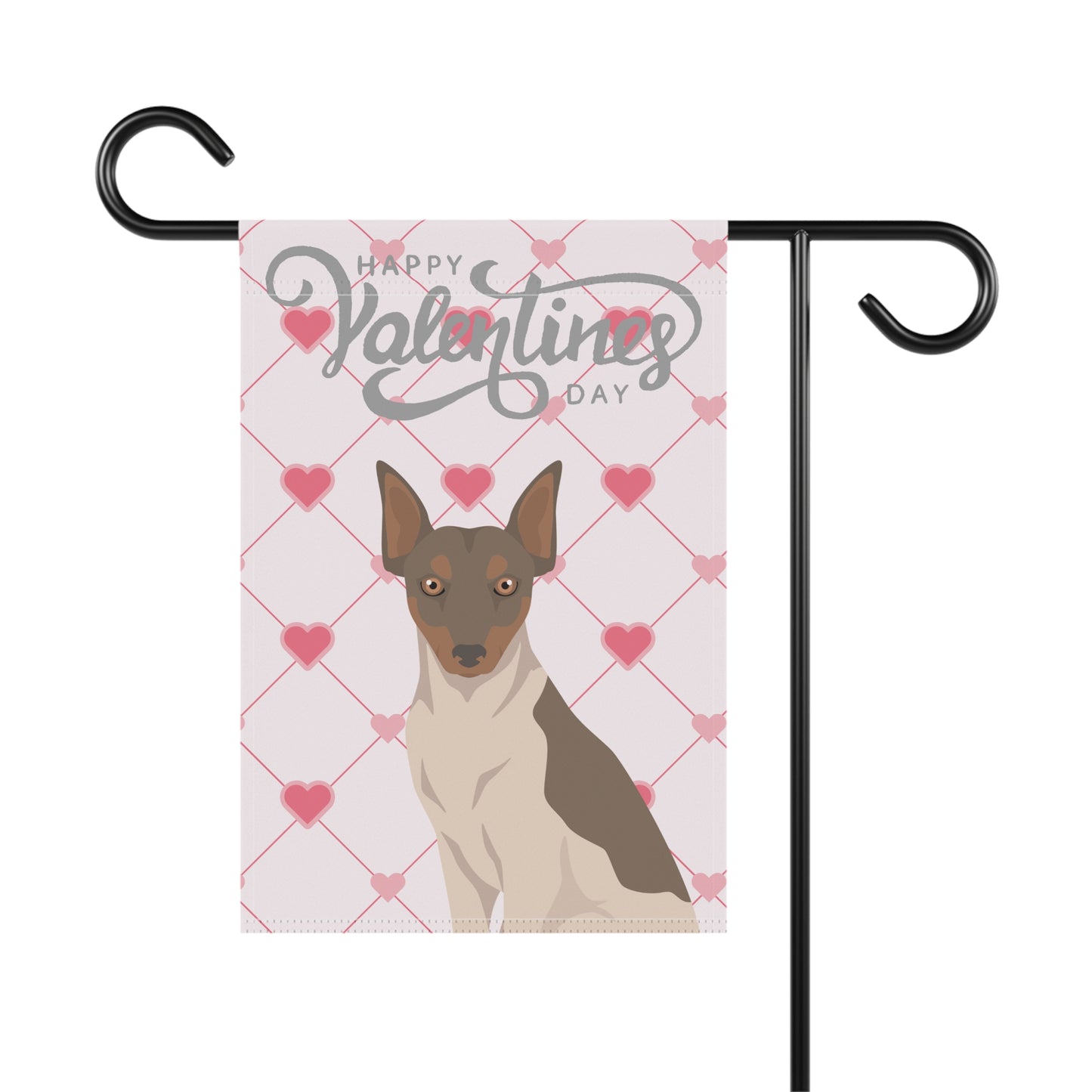 Brazilian Terrier Dog Valentines Day Garden Flag