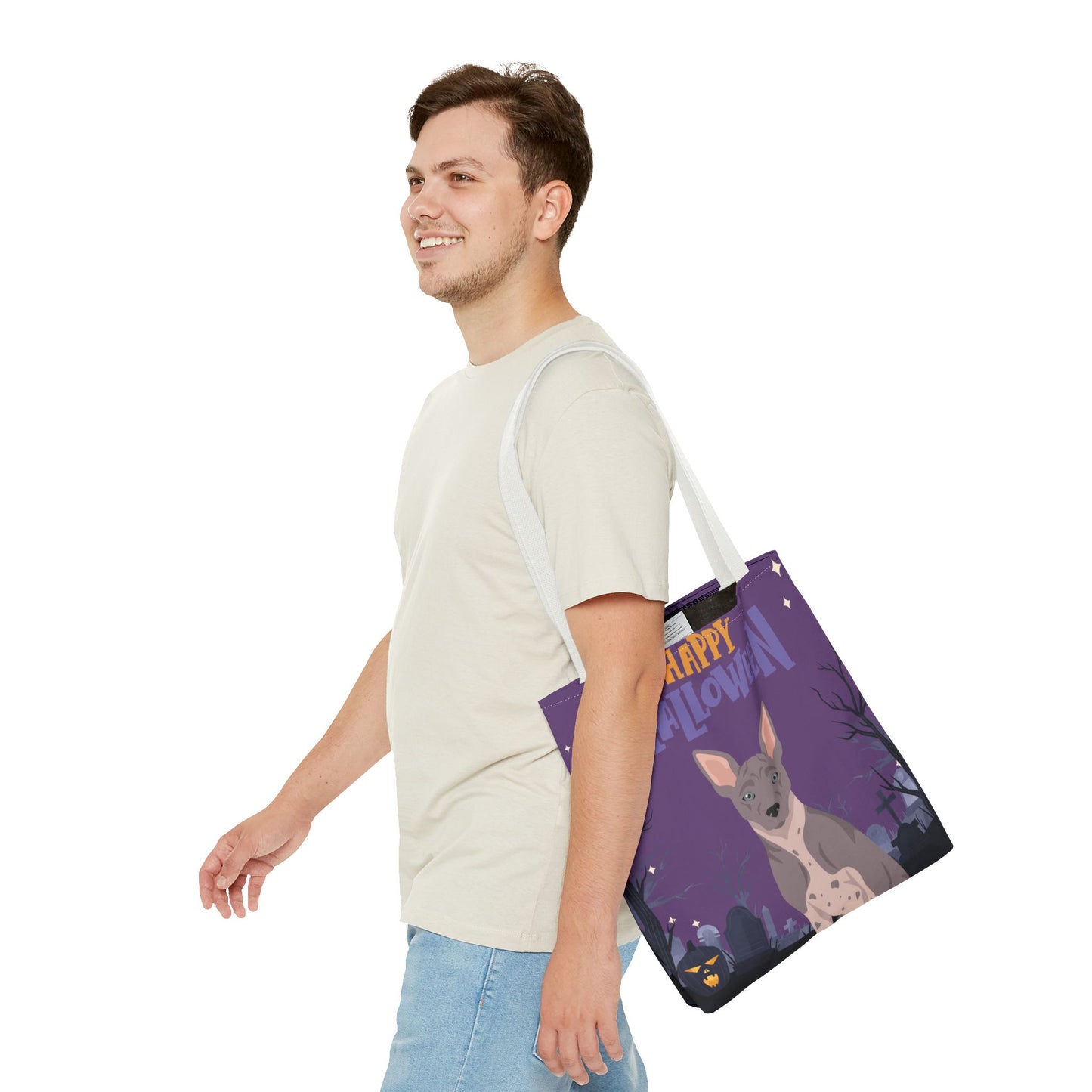 American Hairless Terrier Dog Happy Halloween Tote Bag 16x16