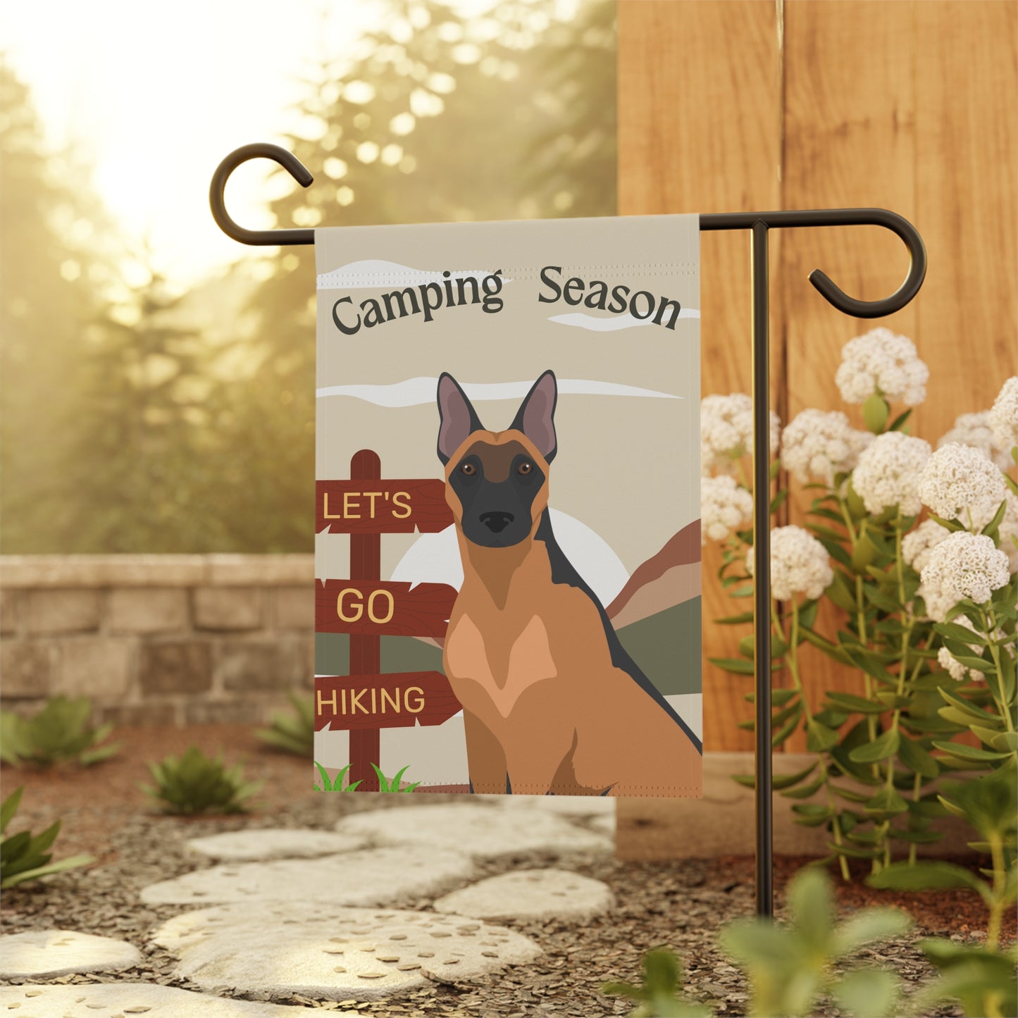 Belgian Malinois Dog Camping Garden Flag