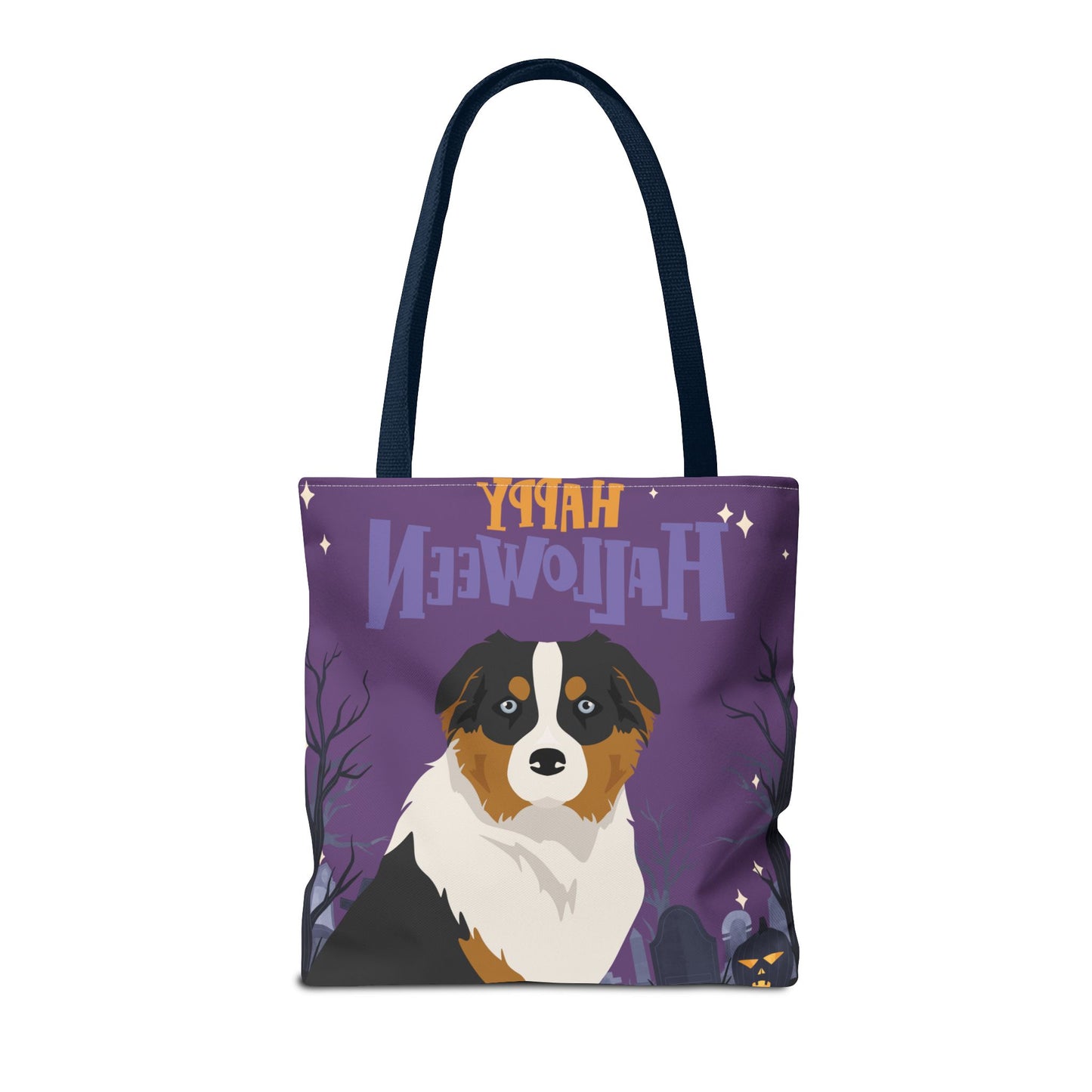 Australian Shepherd Dog Happy Halloween Tote Bag 16x16