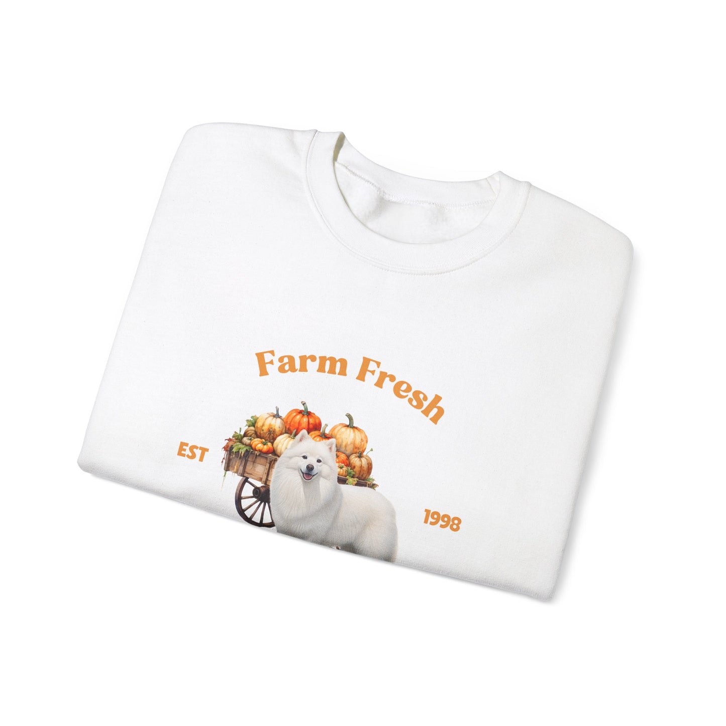 American Eskimo Dog Fall Unisex Heavy Blend Crewneck Sweatshirt