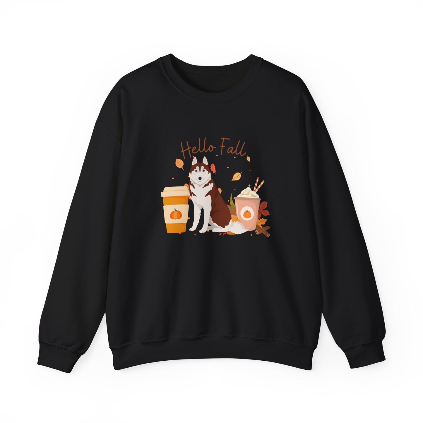 Siberian Husky Dog Fall Halloween Unisex Heavy Blend Crewneck Sweatshirt