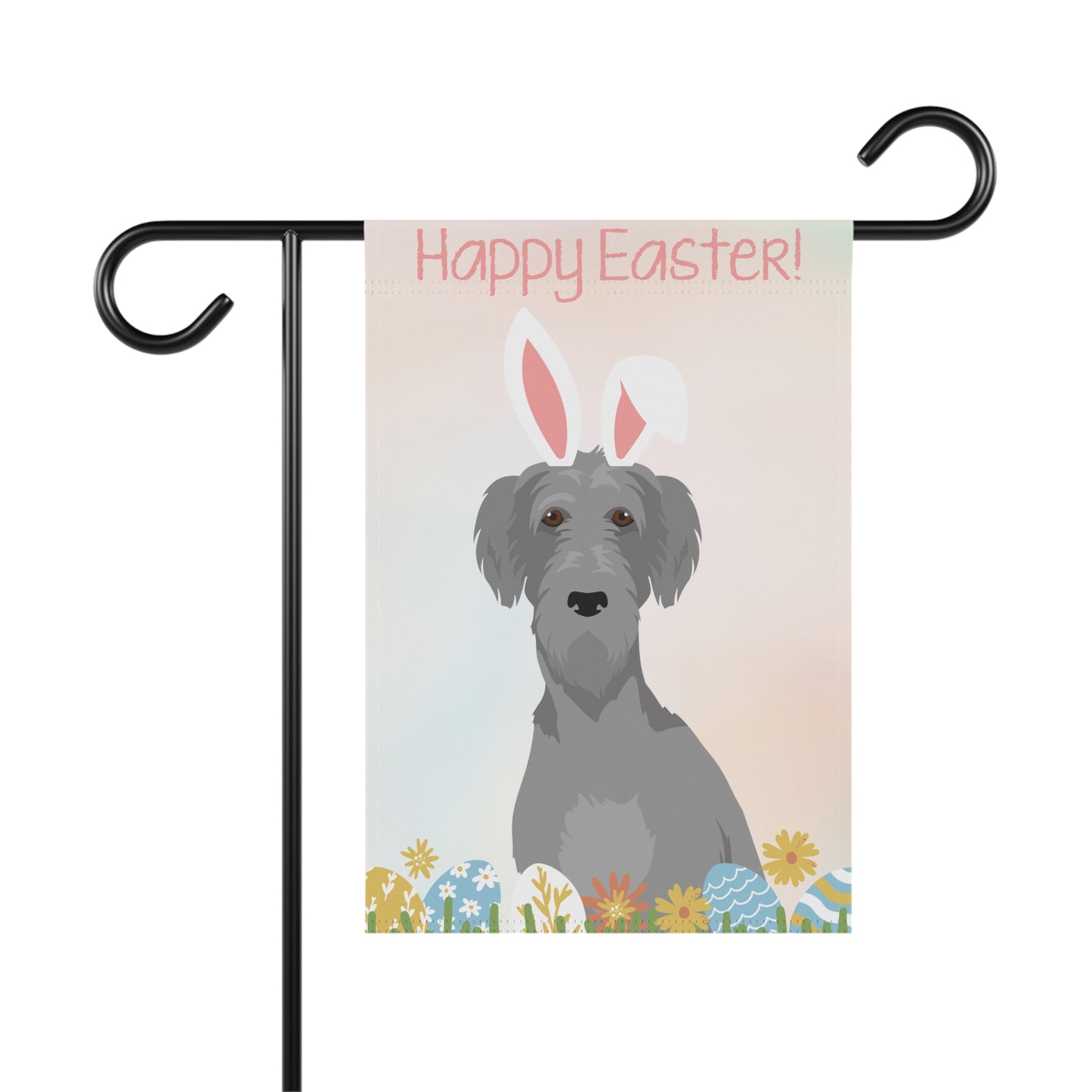 Irish Wolfhound Dog Happy Easter Garden Flag