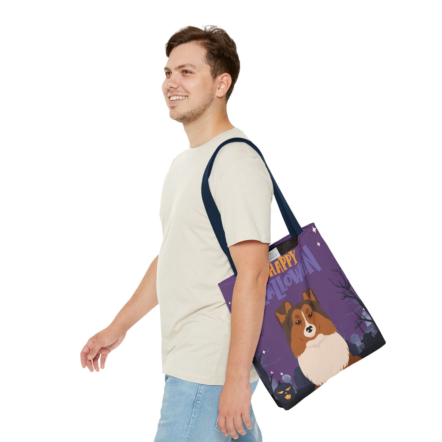 Shetland Sheepdog Dog Happy Halloween Tote Bag 16x16