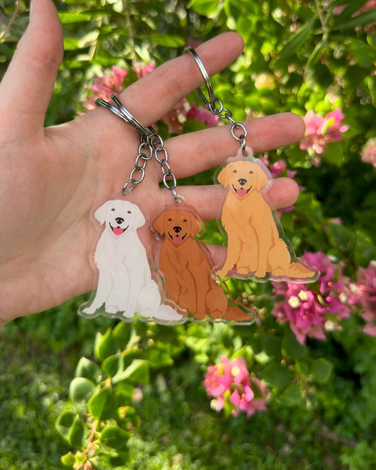 Golden Retriever Dog 2.5in Acrylic Keychain