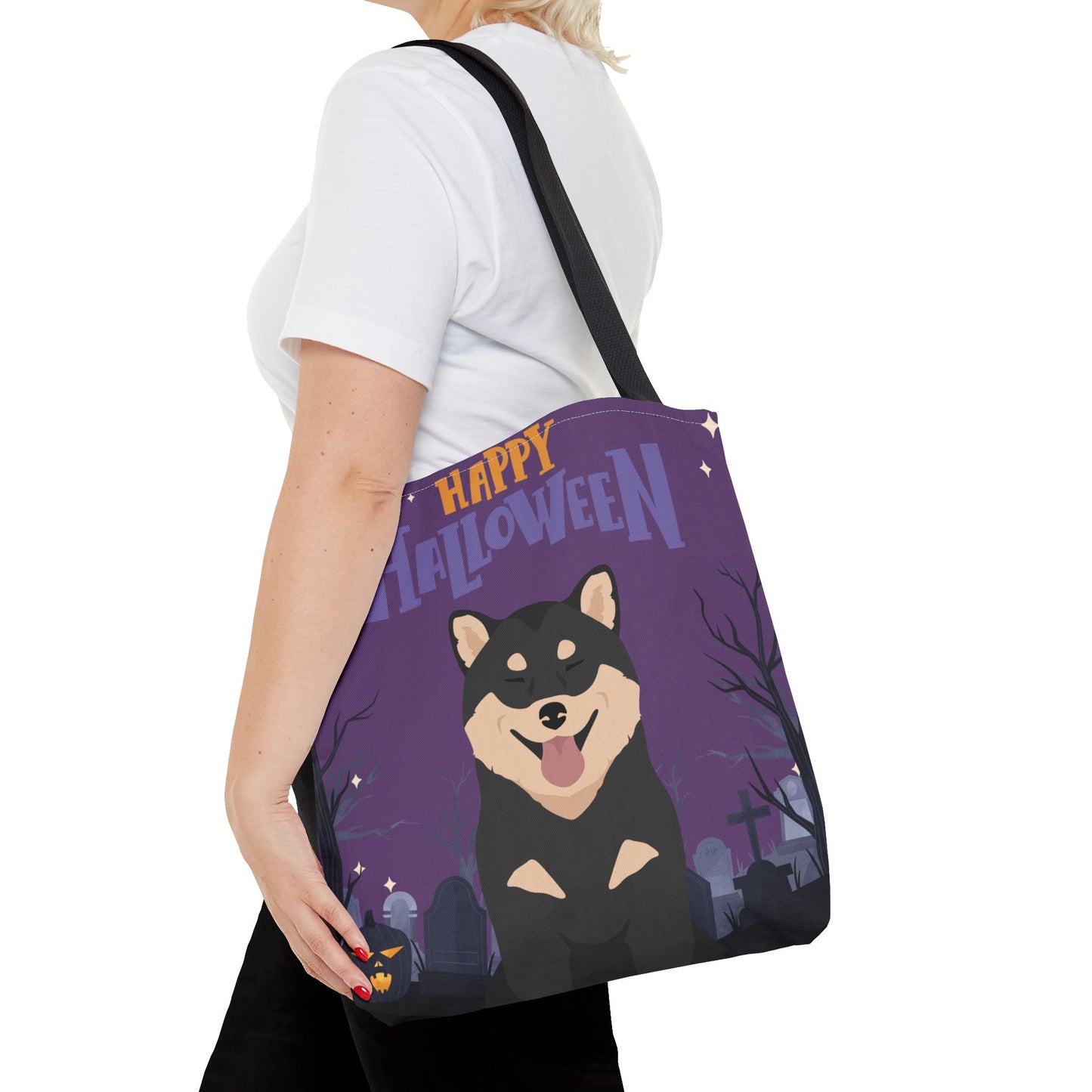 Shiba Inu Dog Happy Halloween Tote Bag 16x16