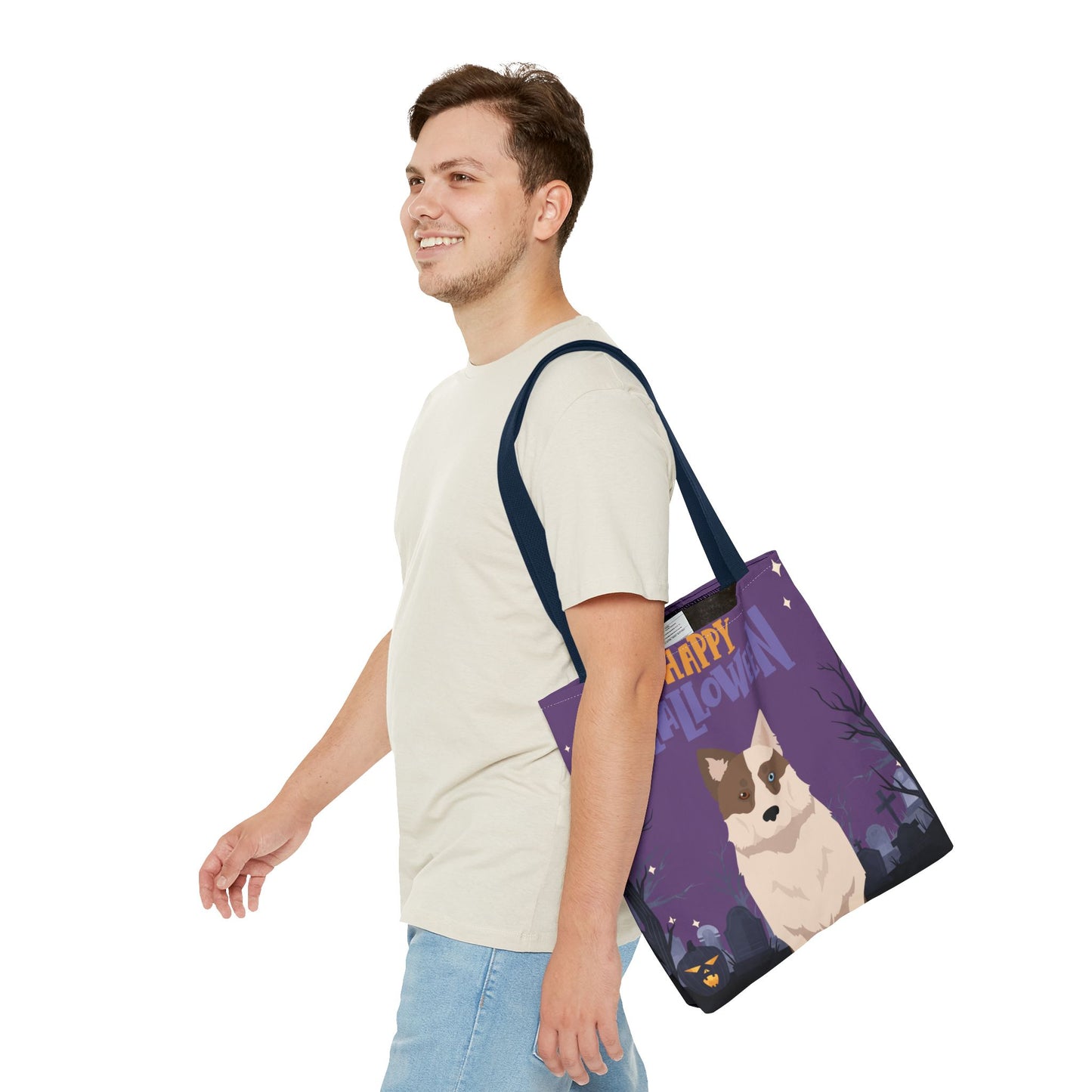 Yakutian Laika Dog Happy Halloween Tote Bag 16x16