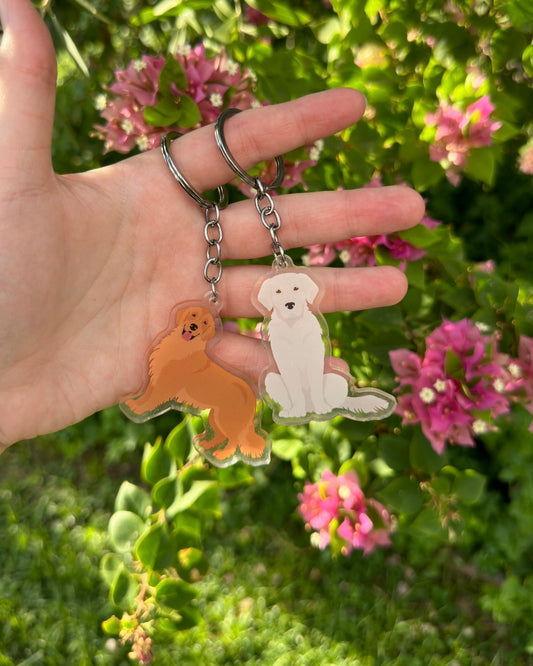 Golden Retriever Dog 2.5in Acrylic Keychain