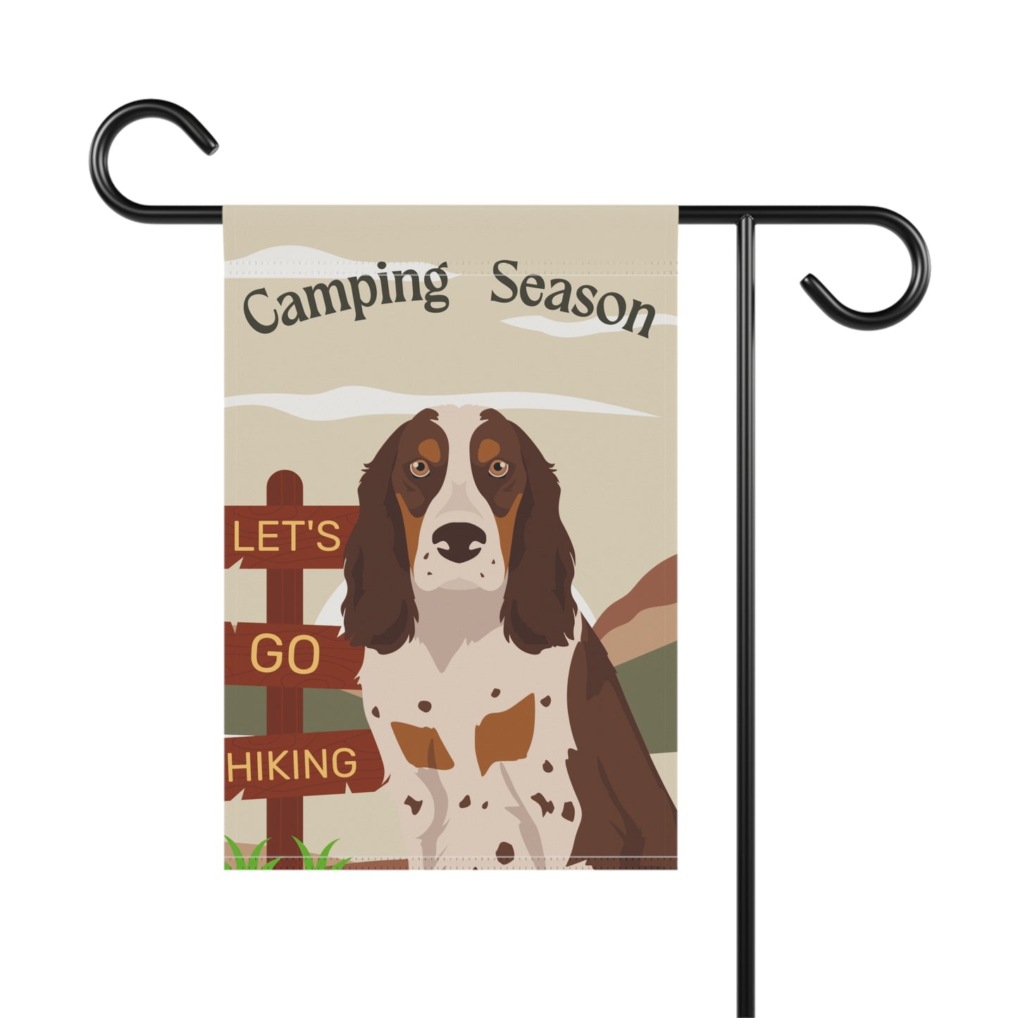 Russian Spaniel Dog Camping Garden Flag