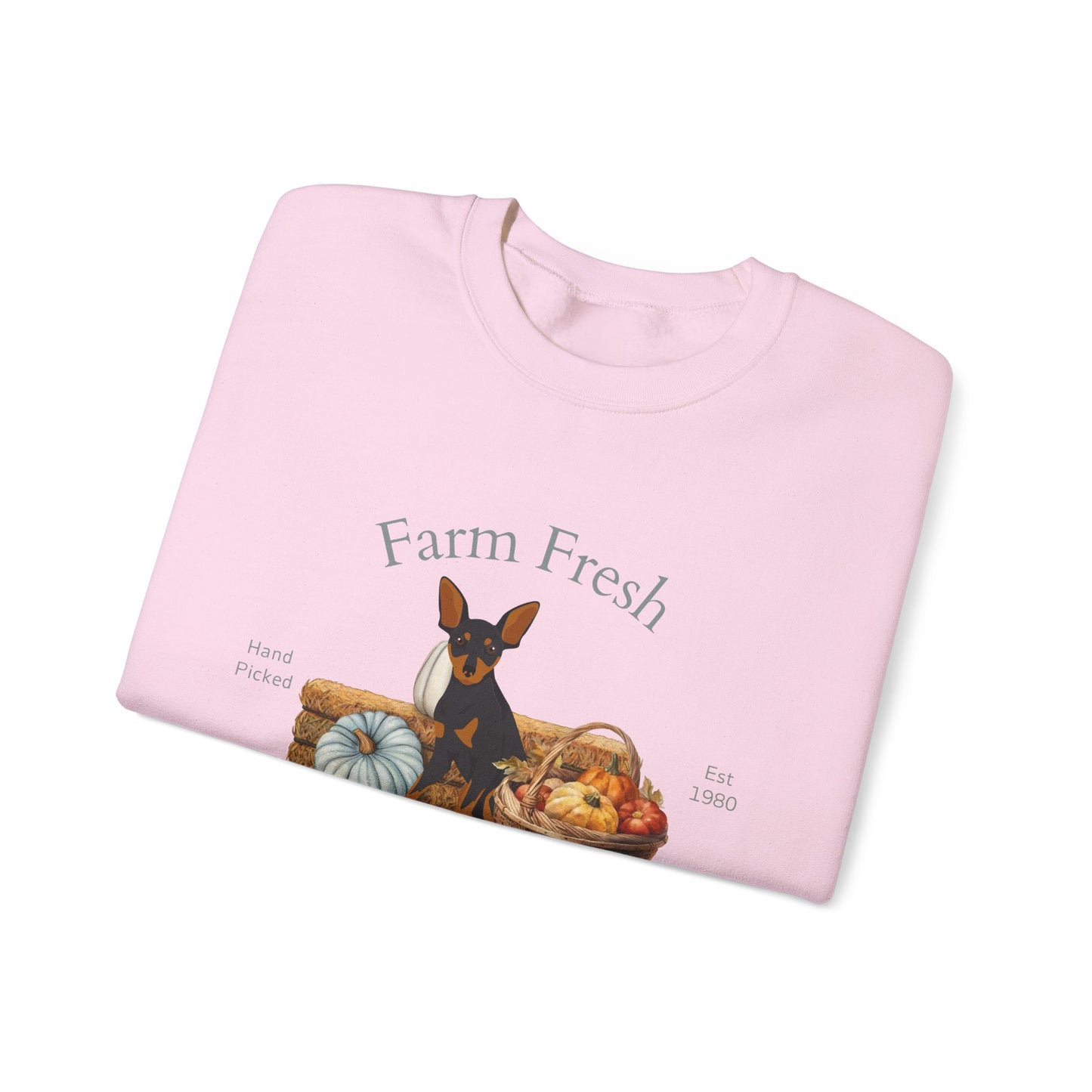 Miniature Pinscher Dog Fall Farm Fresh Unisex Heavy Blend Crewneck Sweatshirt