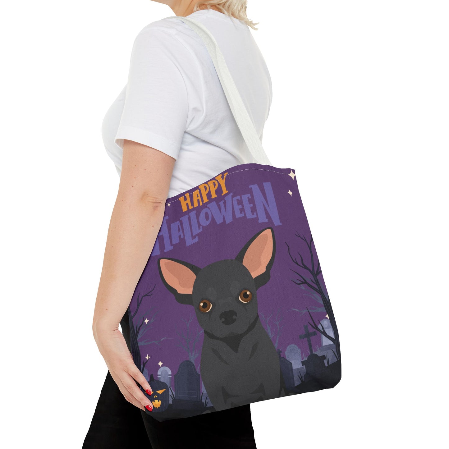 Chihuahua Dog Happy Halloween Tote Bag 16x16