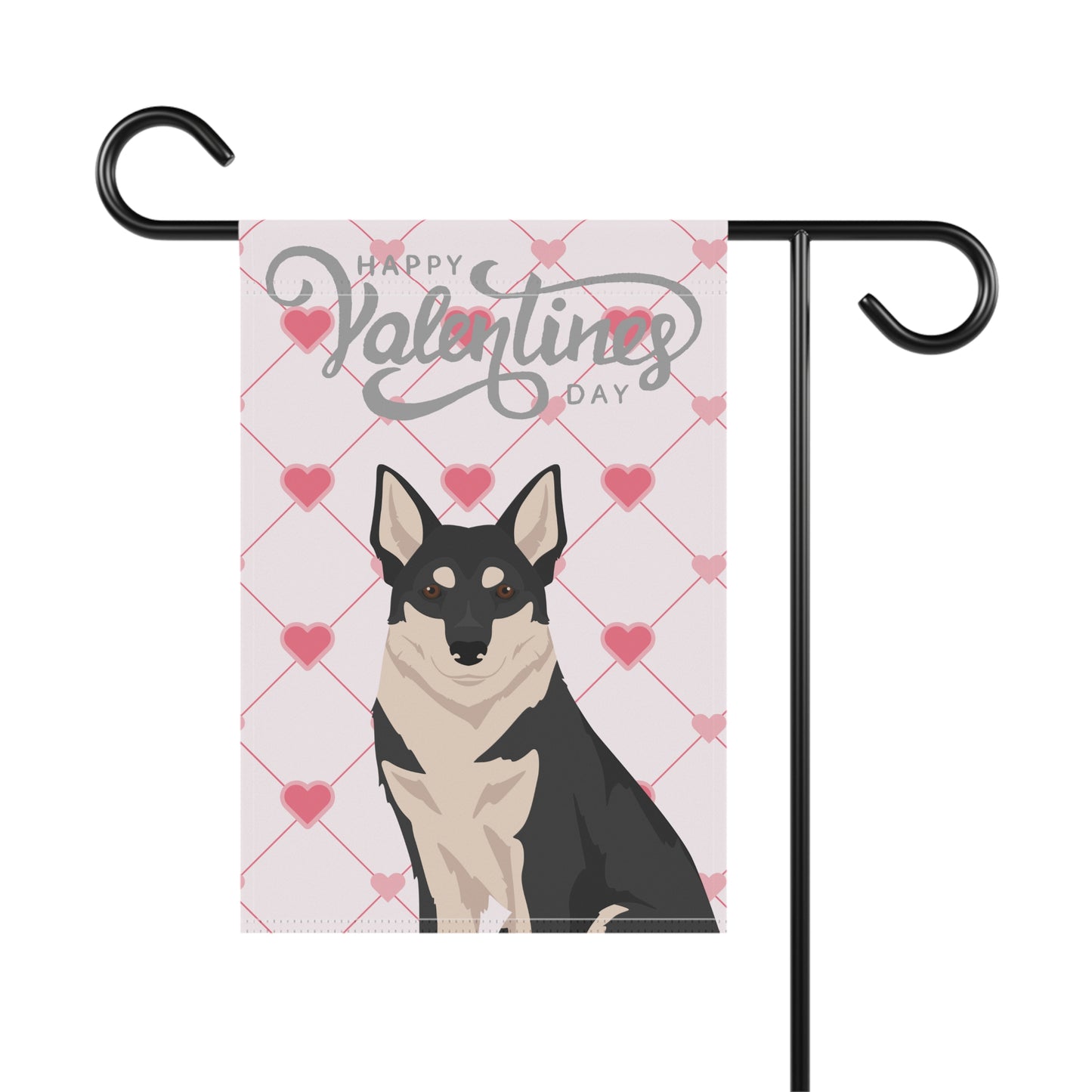 Swedish Elkhound Dog Valentines Day Garden Flag