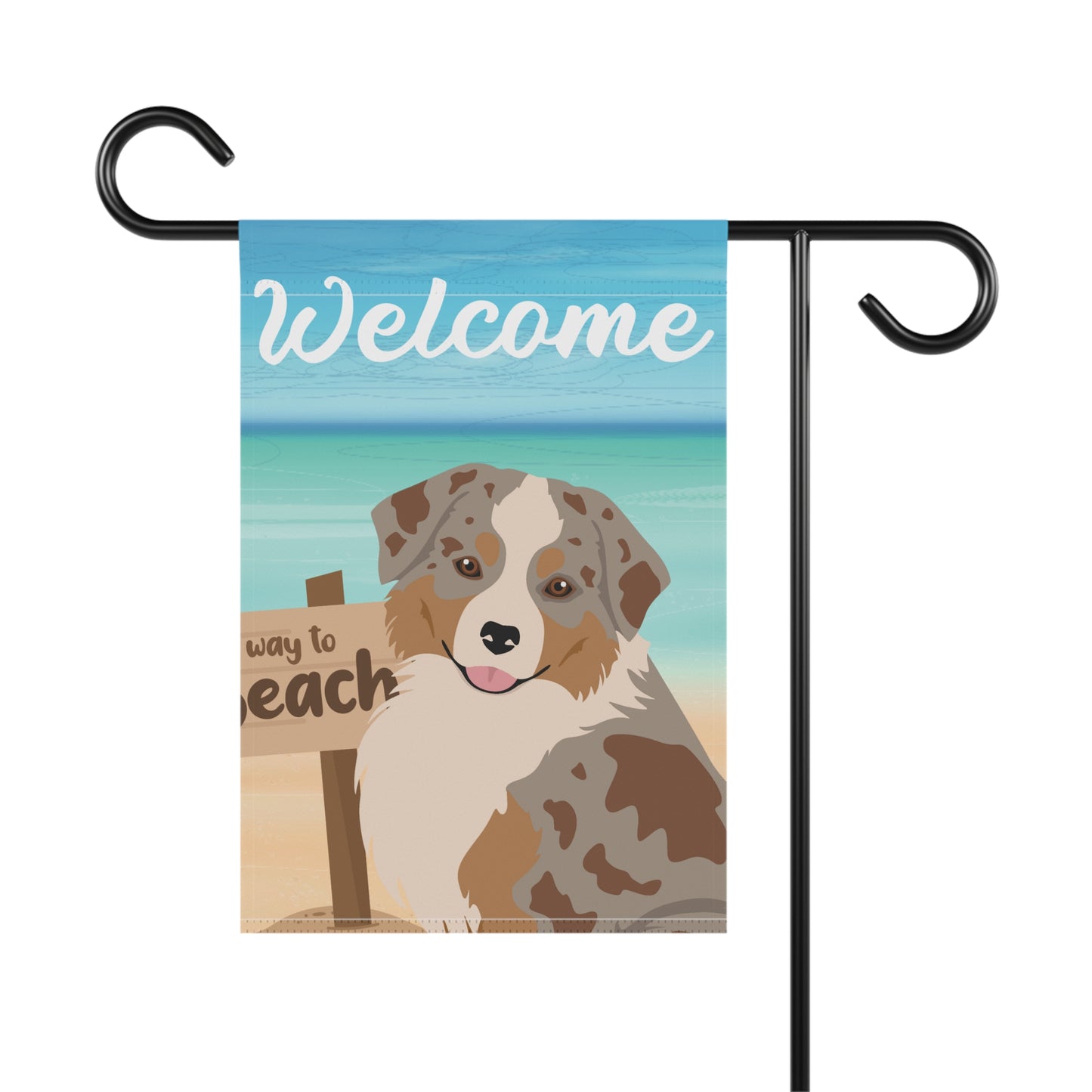 Miniature American Shepherd Dog Garden Flag