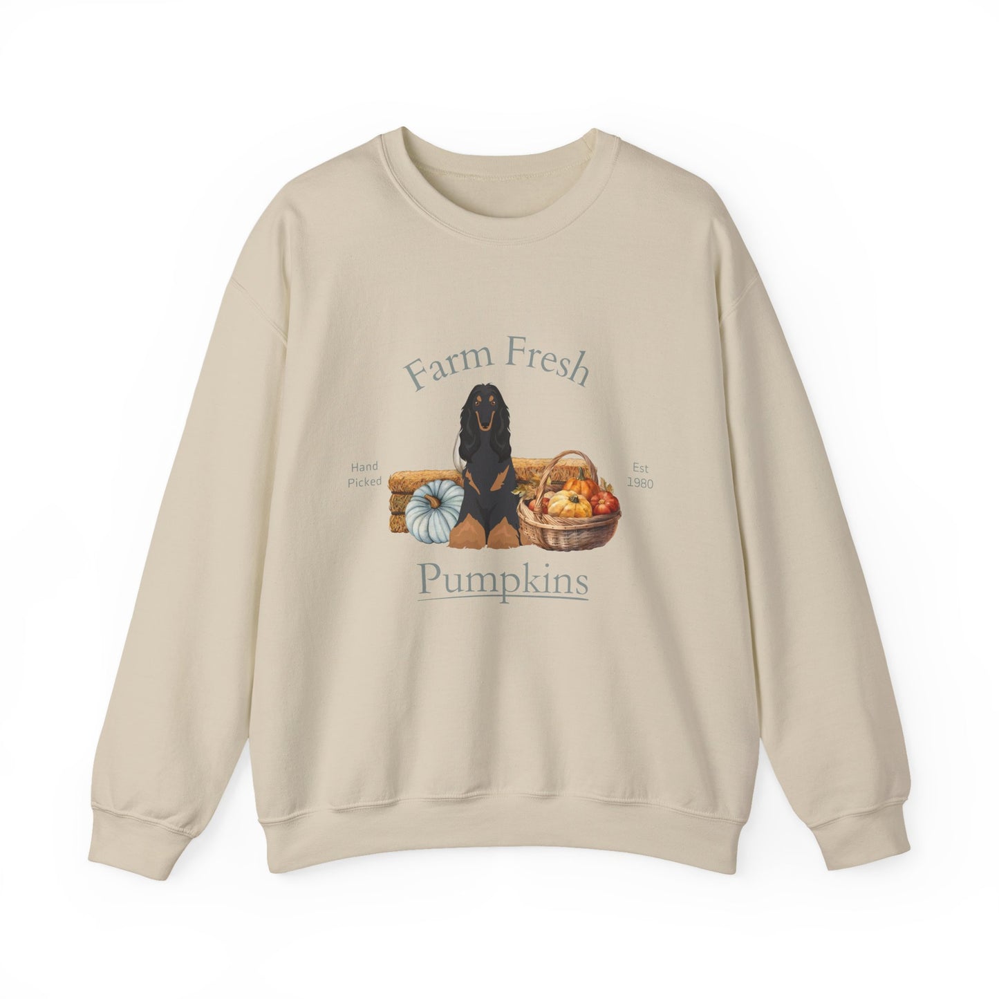 Afghan Hound Dog Fall Farm Fresh Unisex Heavy Blend Crewneck Sweatshirt