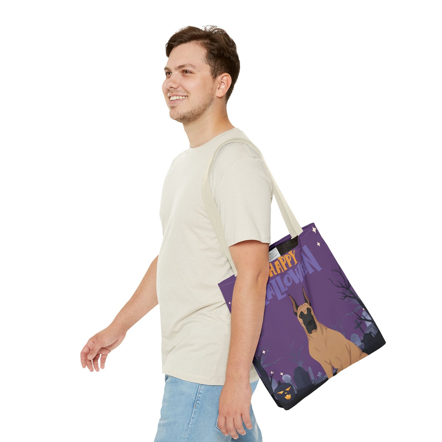 Great Dane Dog Happy Halloween Tote Bag 16x16
