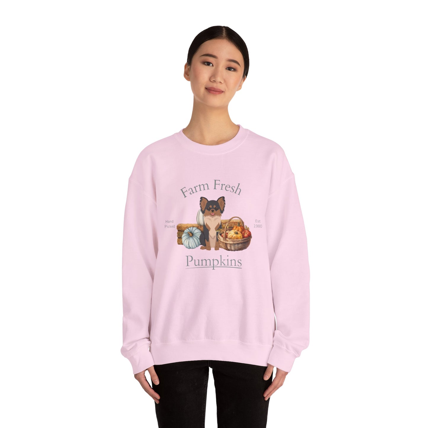 Chihuahua Dog Fall Farm Fresh Unisex Heavy Blend Crewneck Sweatshirt