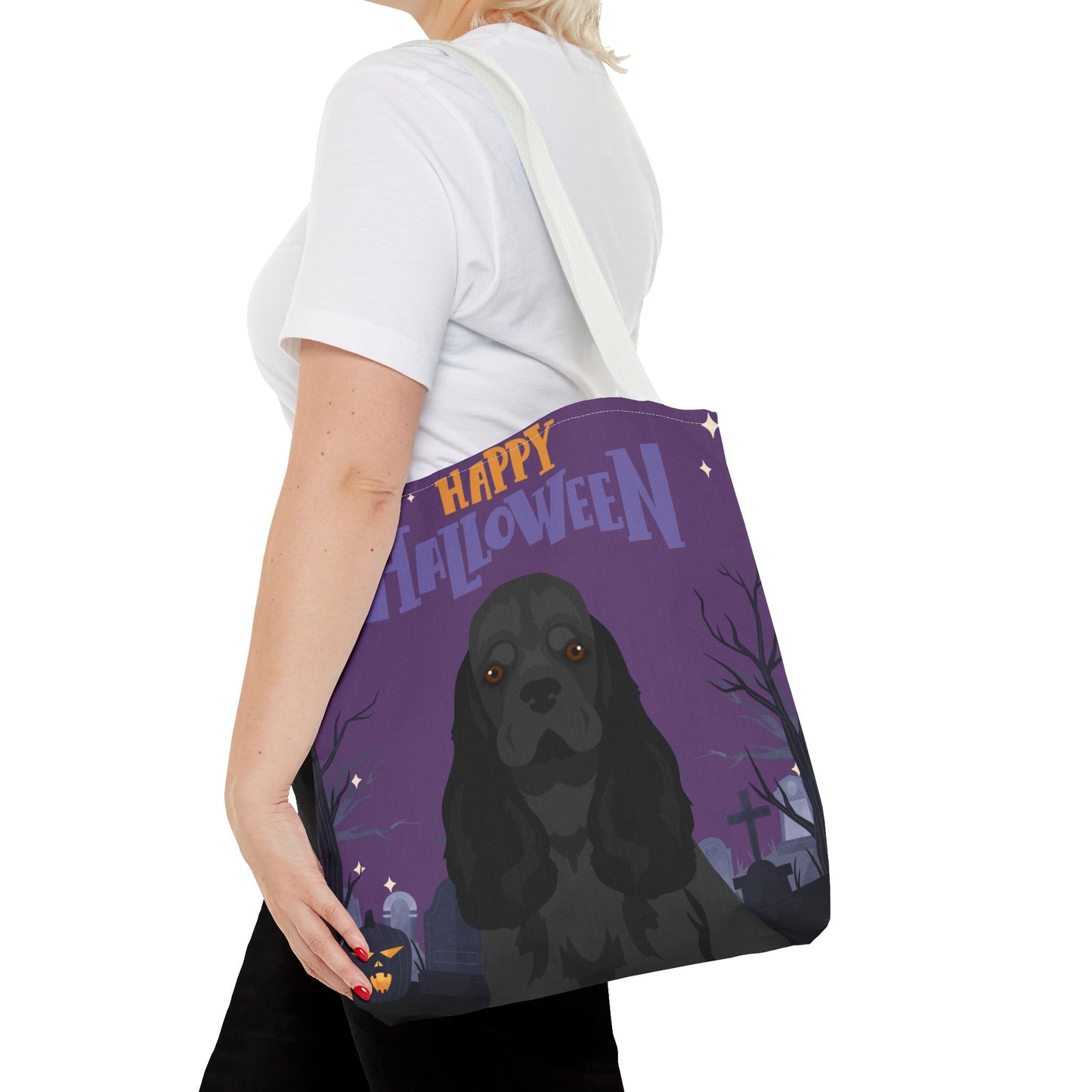 Cocker Spaniel Dog Happy Halloween Tote Bag 16x16