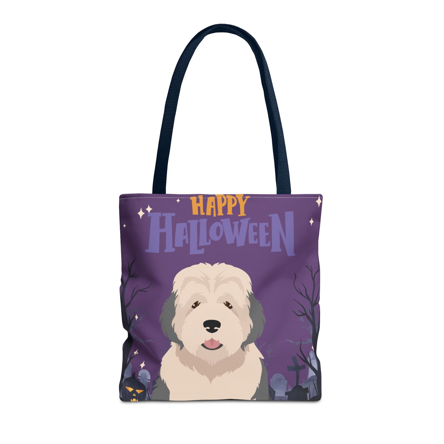 Old English Sheepdog Dog Happy Halloween Tote Bag 16x16