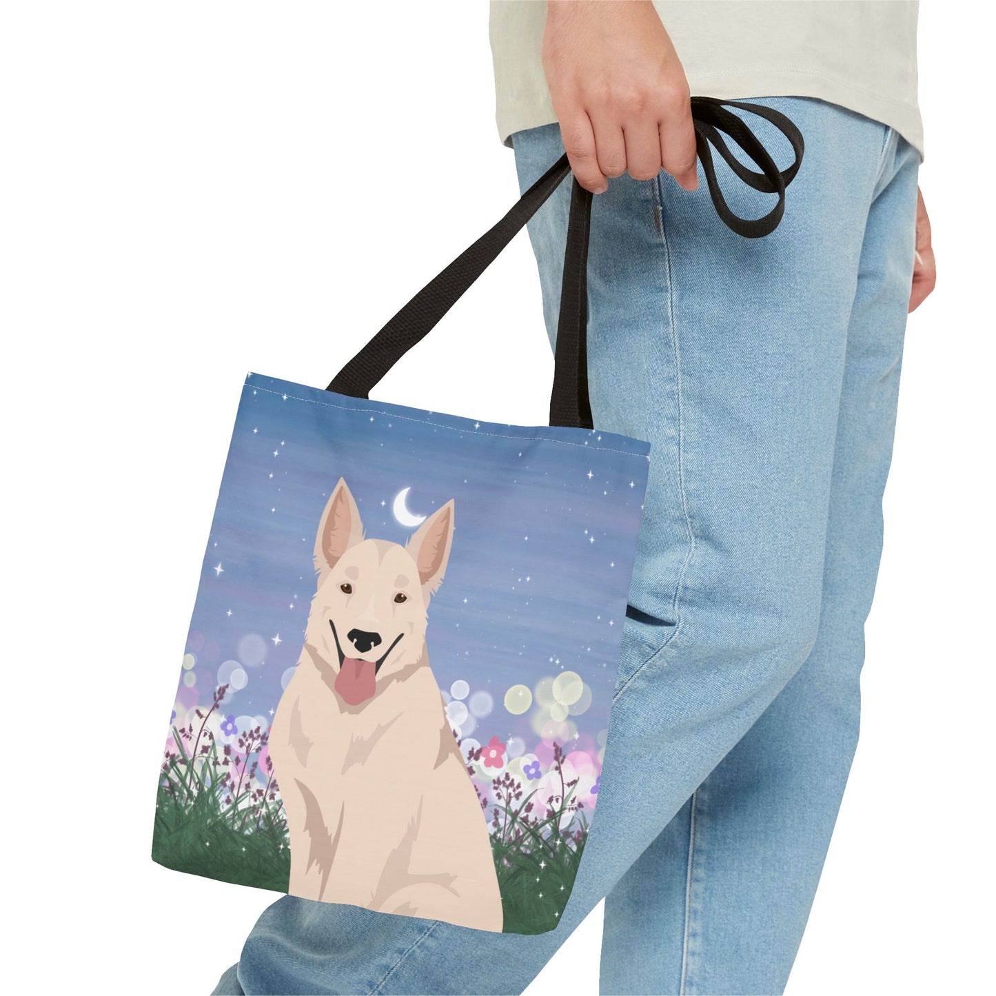 White Swiss Shepherd Dog Tote Bag 13x13