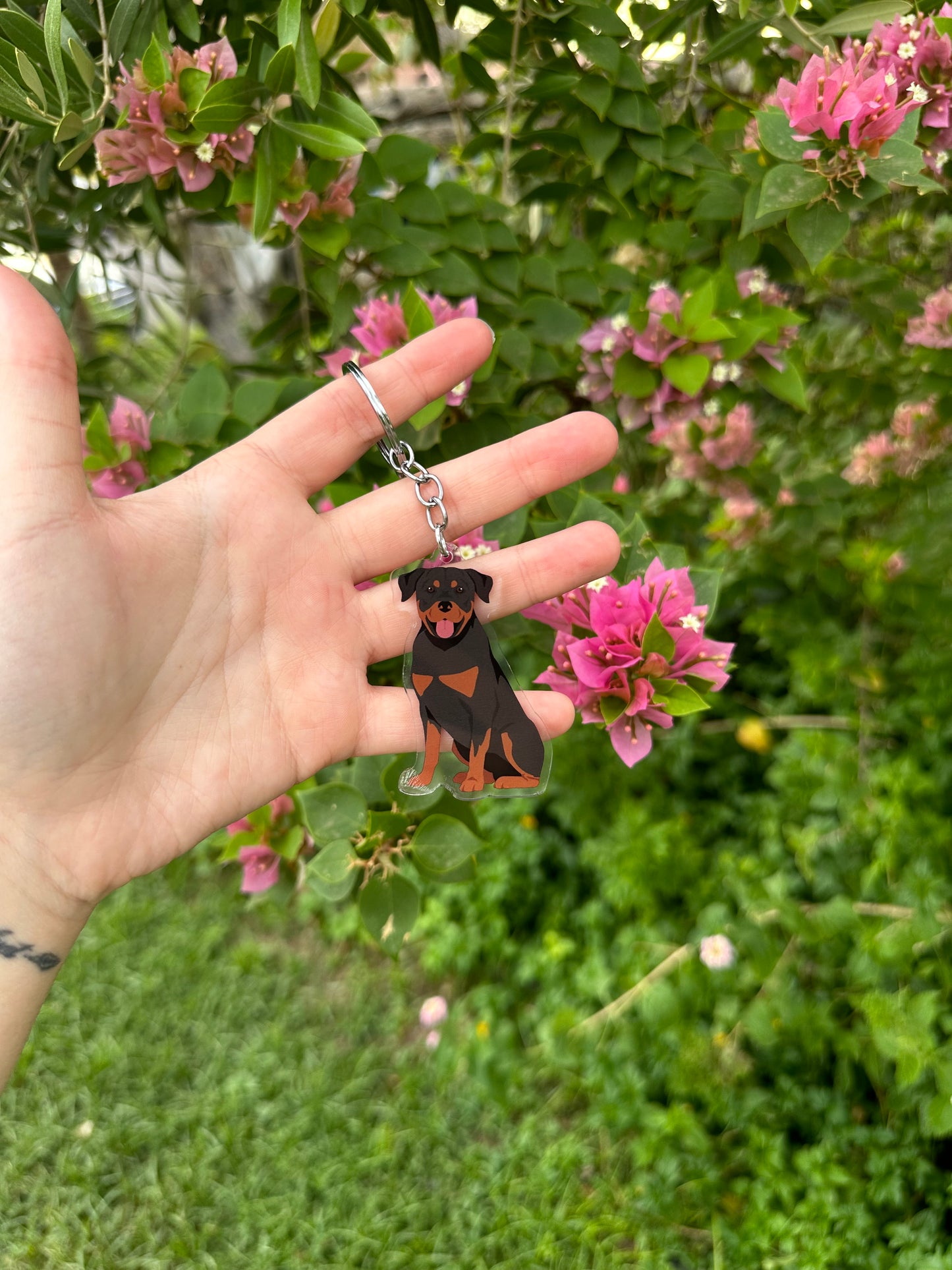 Rottweiler Dog 2.5in Acrylic Keychain