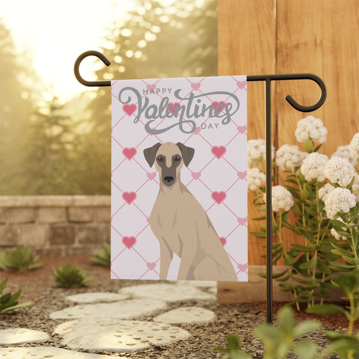 Sloughi Dog Valentines Day Garden Flag