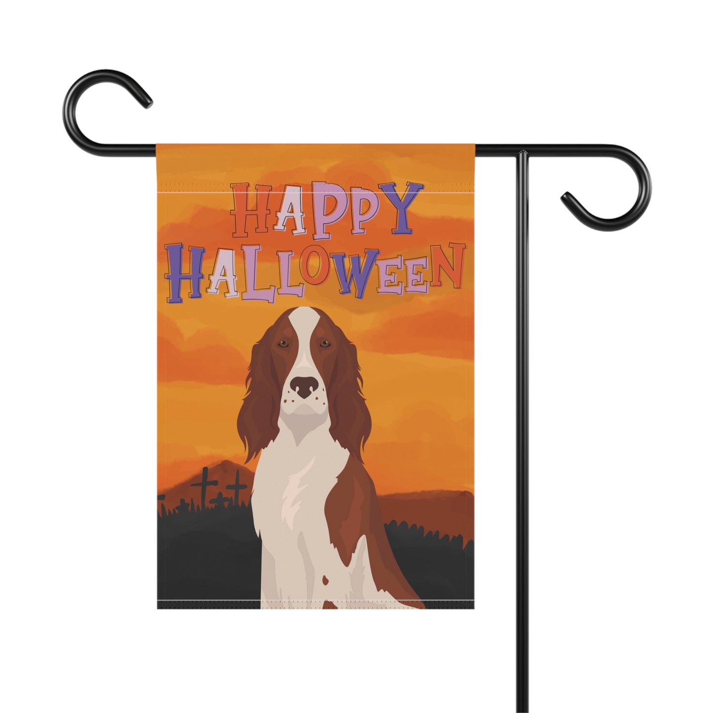 Irish Red and White Setter Dog Halloween Garden Flag