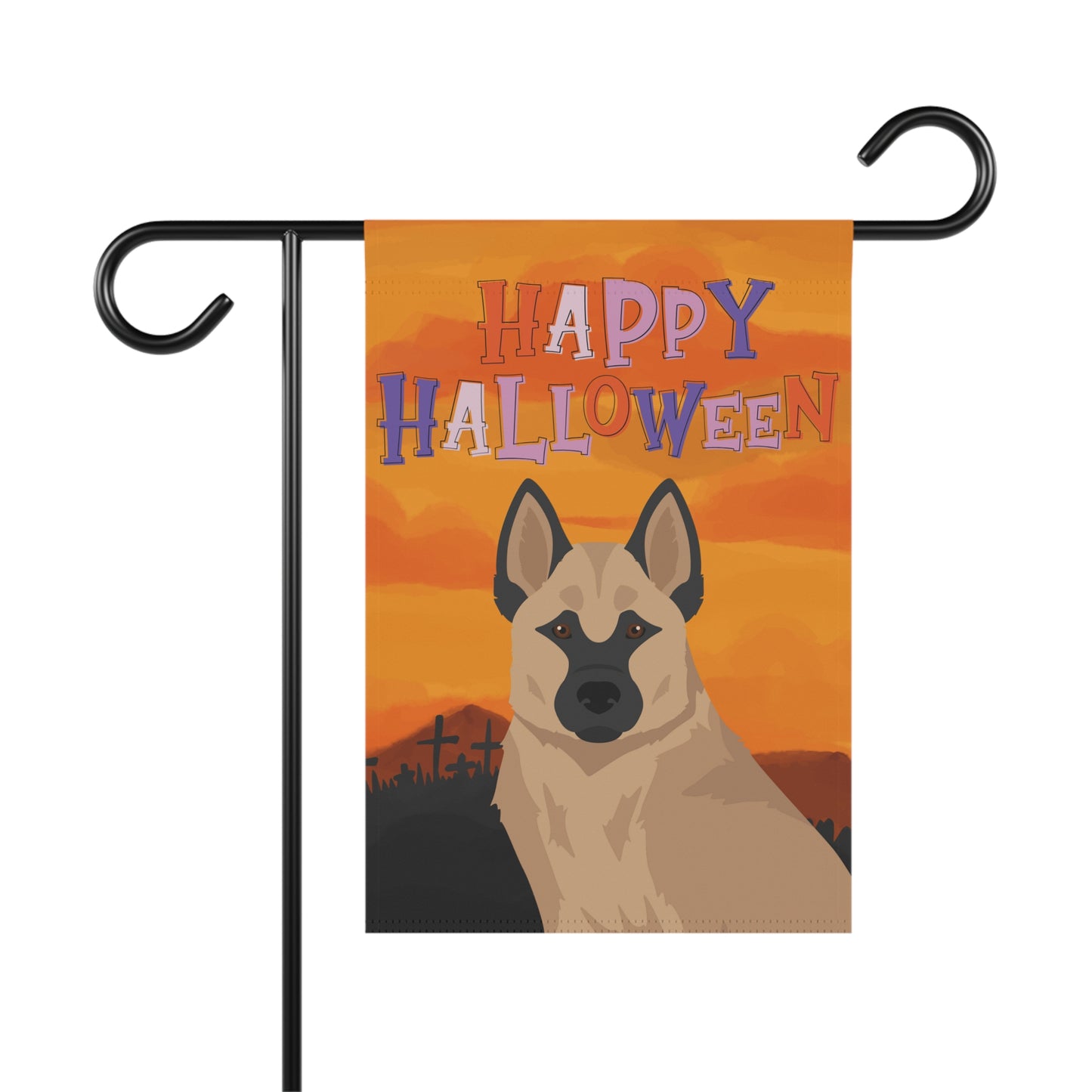 Hallefors Elkhound Dog Halloween Garden Flag