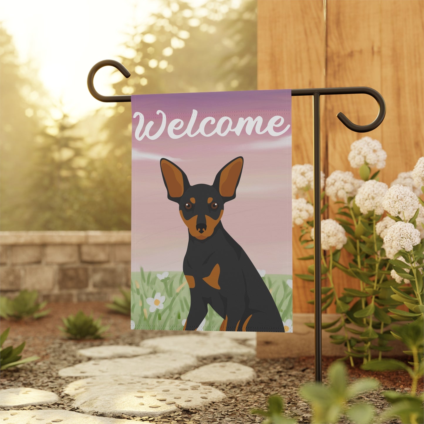 Miniature Pinscher Dog Welcome Garden Flag