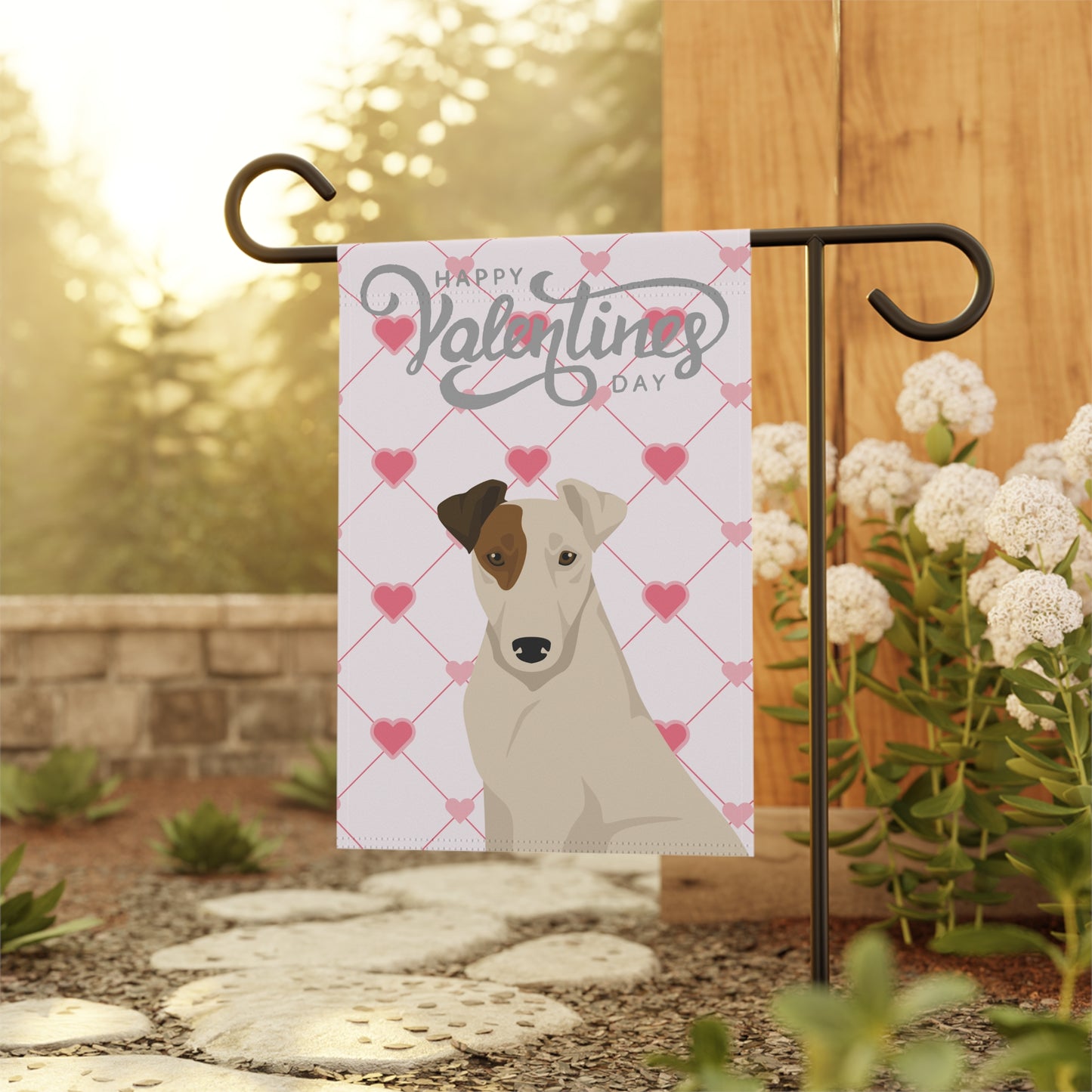 Smooth Fox Terrier Dog Valentines Day Garden Flag