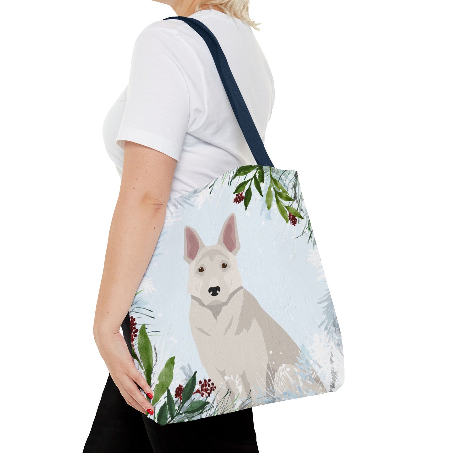 German Shepherd Dog Christmas Holiday Tote Bag 16x16