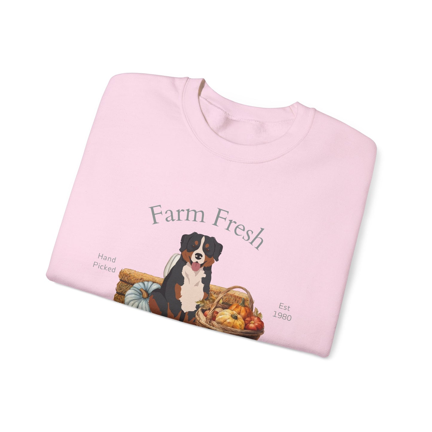 Bernese Mountain Dog Dog Fall Farm Fresh Unisex Heavy Blend Crewneck Sweatshirt