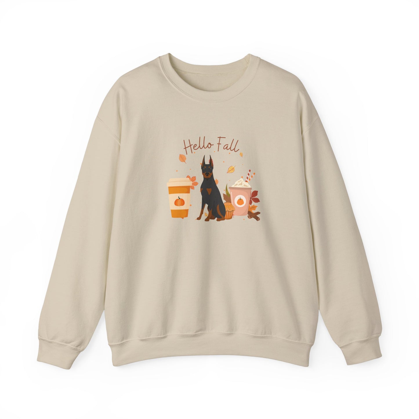 Doberman Pinscher Dog Fall Unisex Heavy Blend Crewneck Sweatshirt