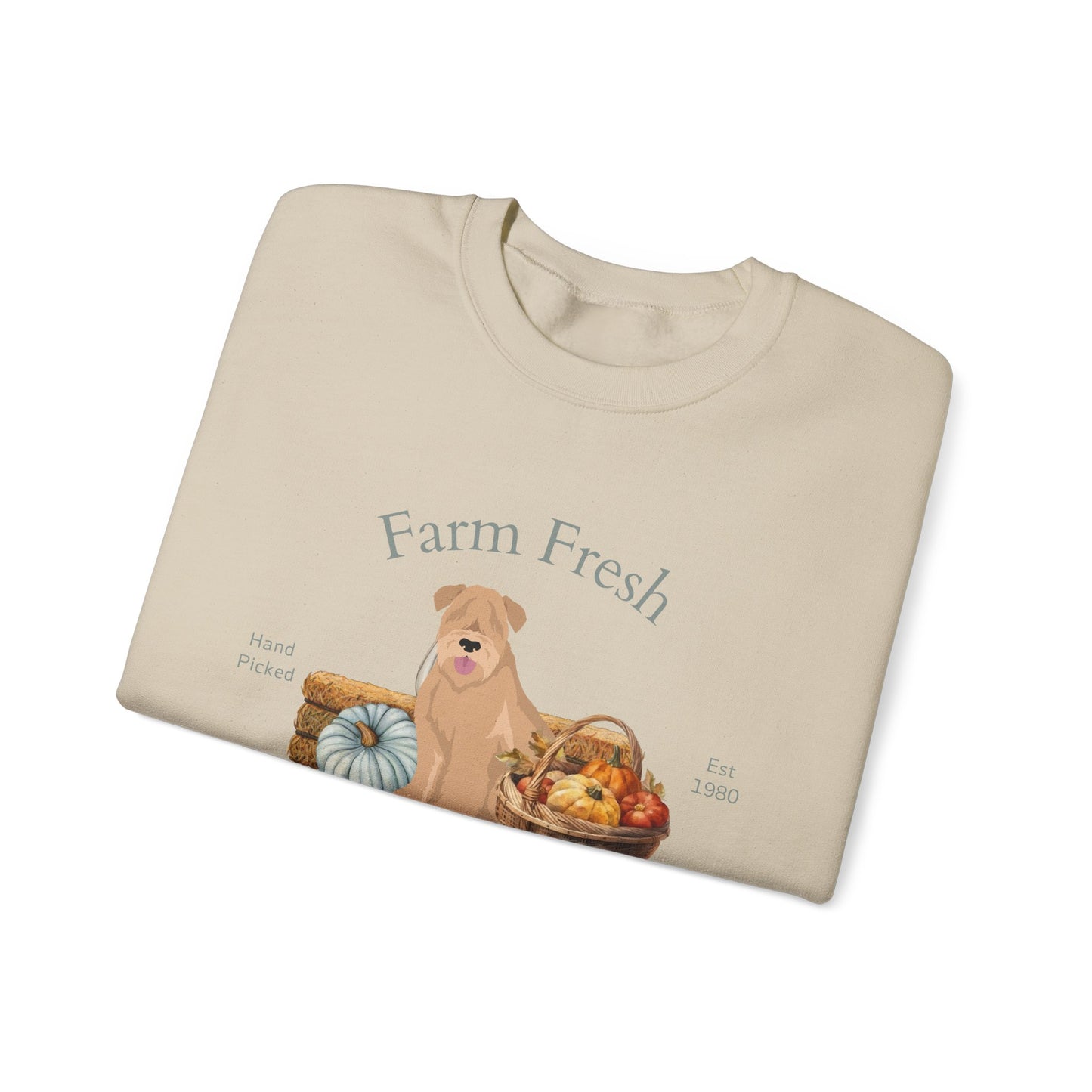 Soft Coated Wheaten Terrier Dog Fall Farm Fresh Unisex Heavy Blend Crewneck Sweatshirt