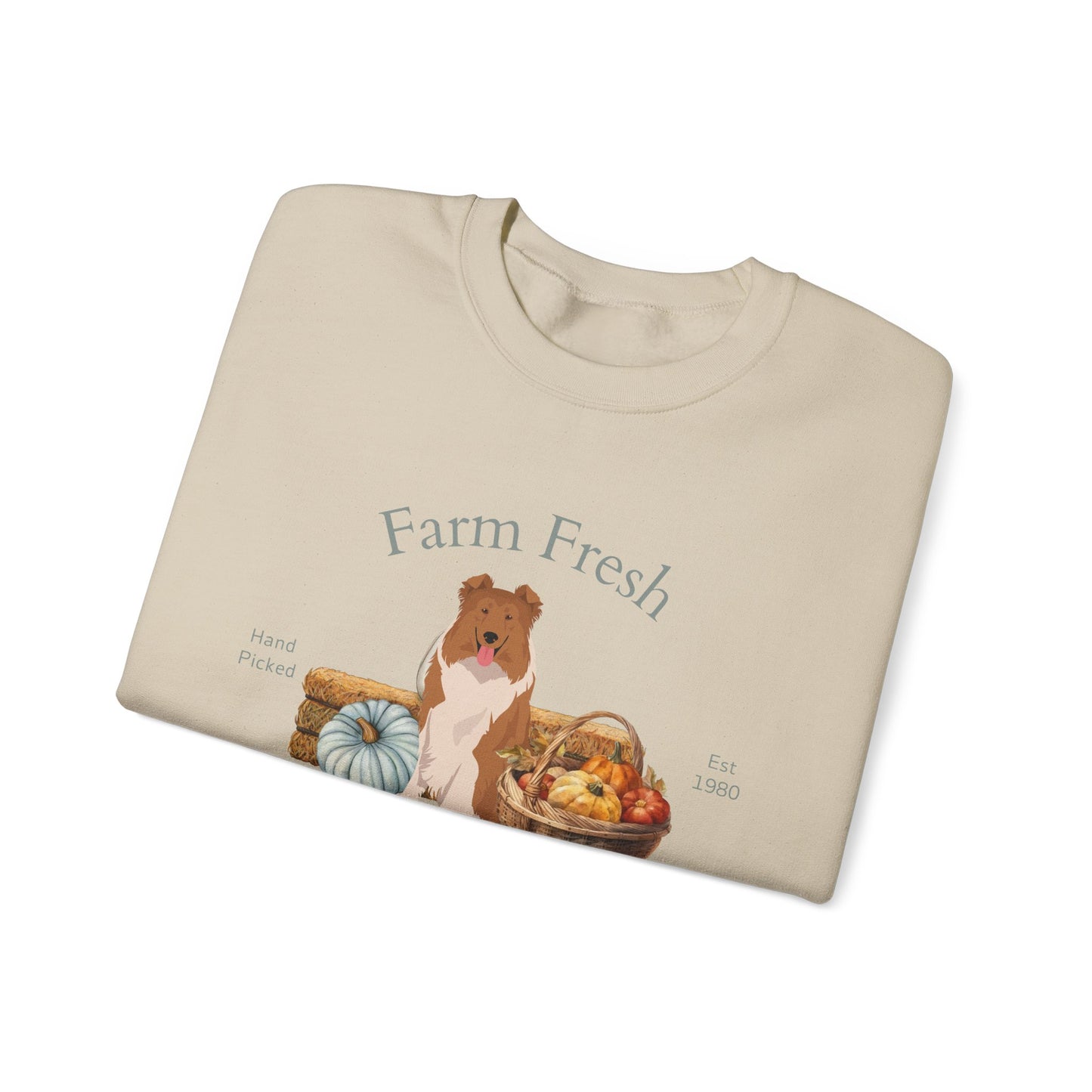 Collie Dog Fall Farm Fresh Unisex Heavy Blend Crewneck Sweatshirt