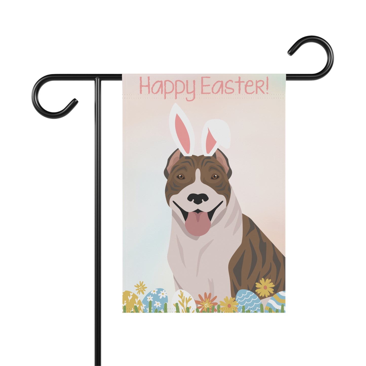 American Pitbull Terrier Dog Happy Easter Garden Flag