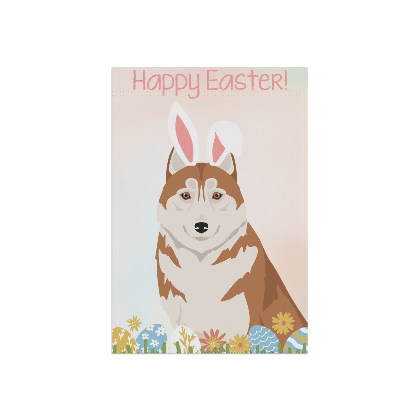 Siberian Husky Dog Happy Easter Garden Flag