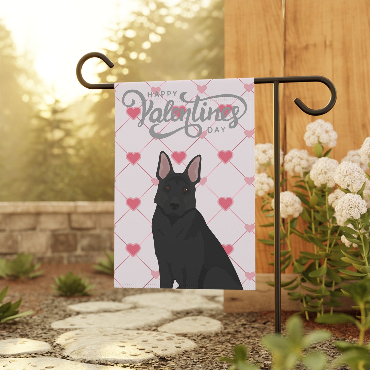 German Shepherd Dog Valentines Day Garden Flag