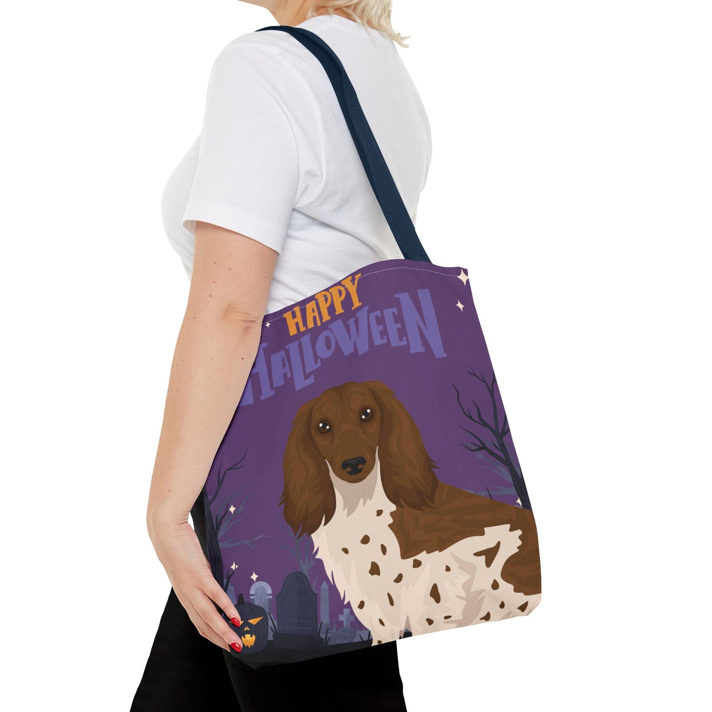 Dachshund Dog Happy Halloween Tote Bag 16x16