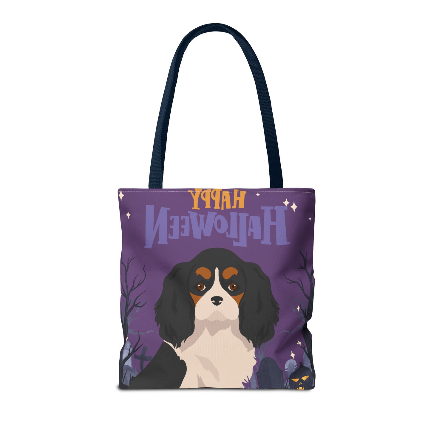 Cavalier King Charlre Spaniel Dog Happy Halloween Tote Bag 16x16