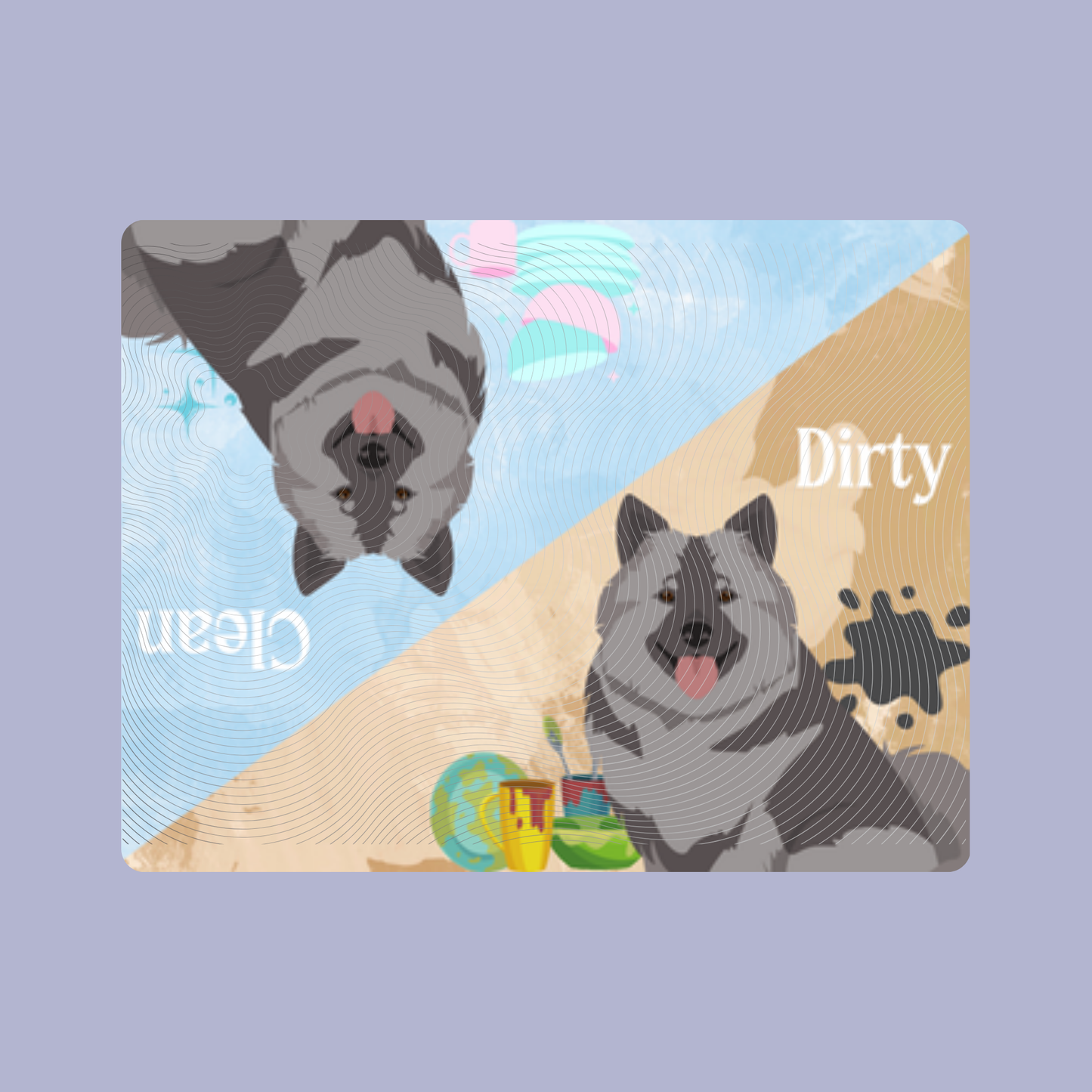 Keeshond Dog Clean & Dirty Fridge Magnet Set 3 Pack