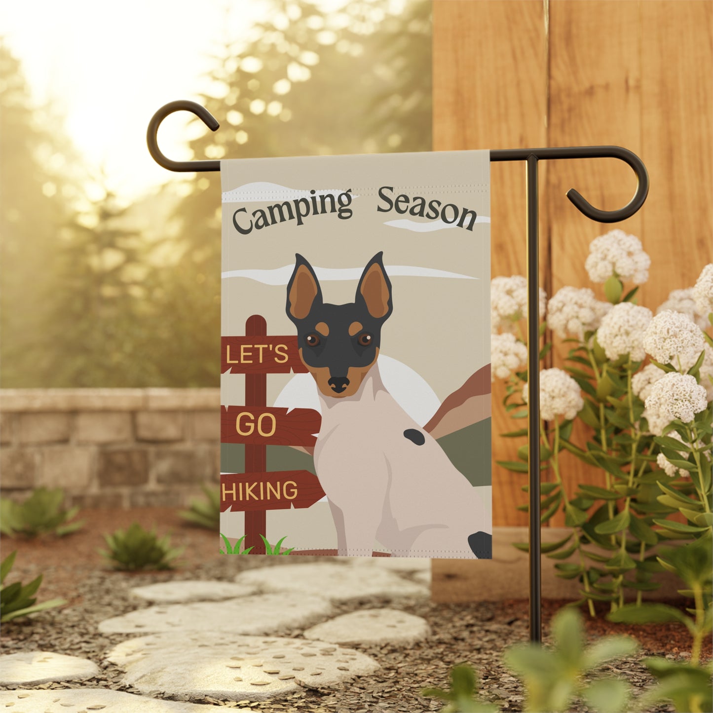 Toy Fox Terrier Dog Camping Garden Flag